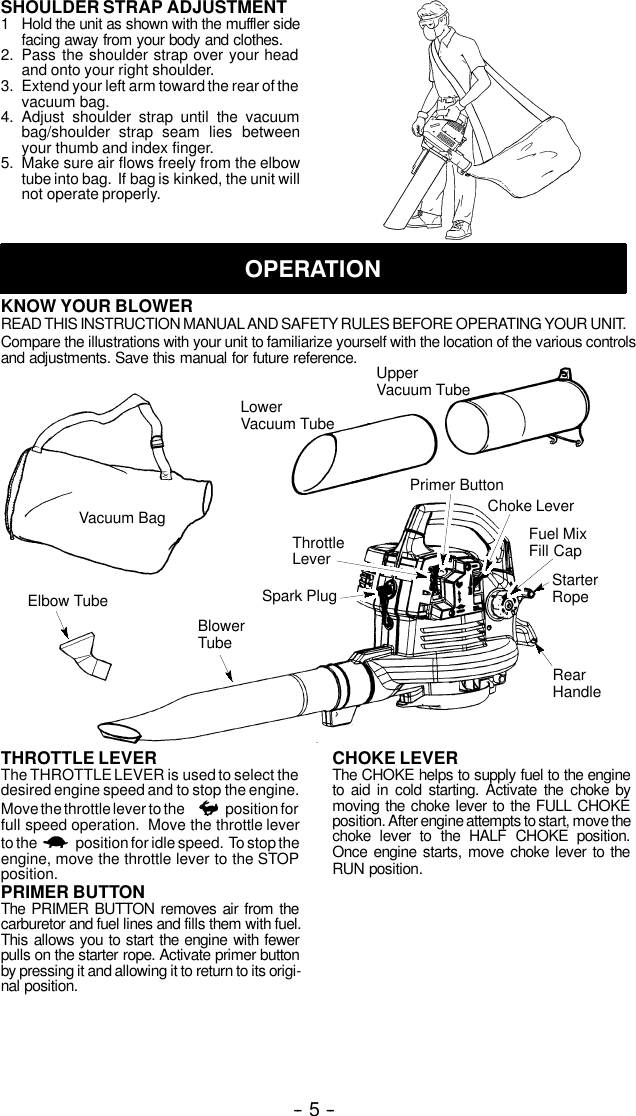 Page 5 of 11 - Weed-Eater Weed-Eater-530163804-Instruction-Manual- OM, BV200, BV1650, BV1800, BV1850, BV2000, 2004-02, BLOWERS  Weed-eater-530163804-instruction-manual