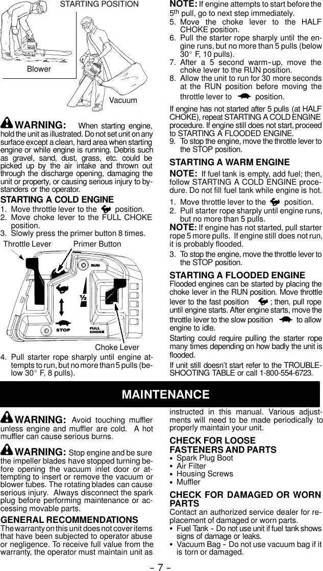 Page 7 of 11 - Weed-Eater Weed-Eater-530163804-Instruction-Manual- OM, BV200, BV1650, BV1800, BV1850, BV2000, 2004-02, BLOWERS  Weed-eater-530163804-instruction-manual