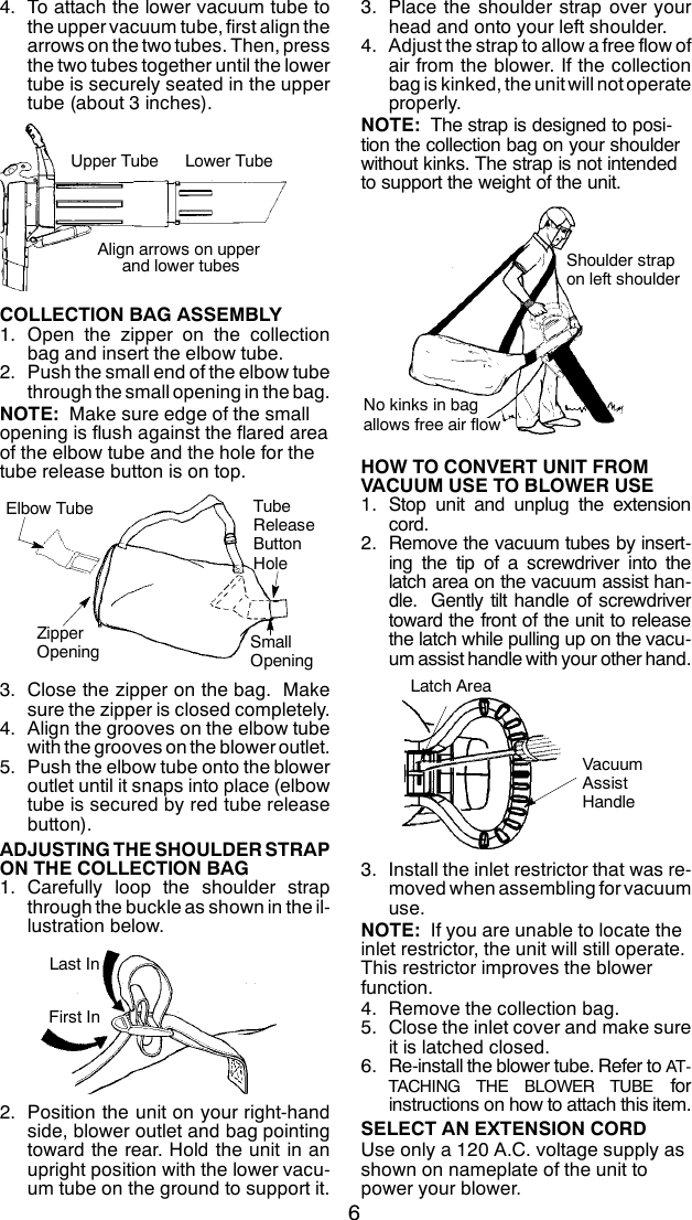 Page 6 of 10 - Weed-Eater Weed-Eater-545186754-Instruction-Manual- OM, EBV200W, 2010-04, BLOWERS, 952711852  Weed-eater-545186754-instruction-manual