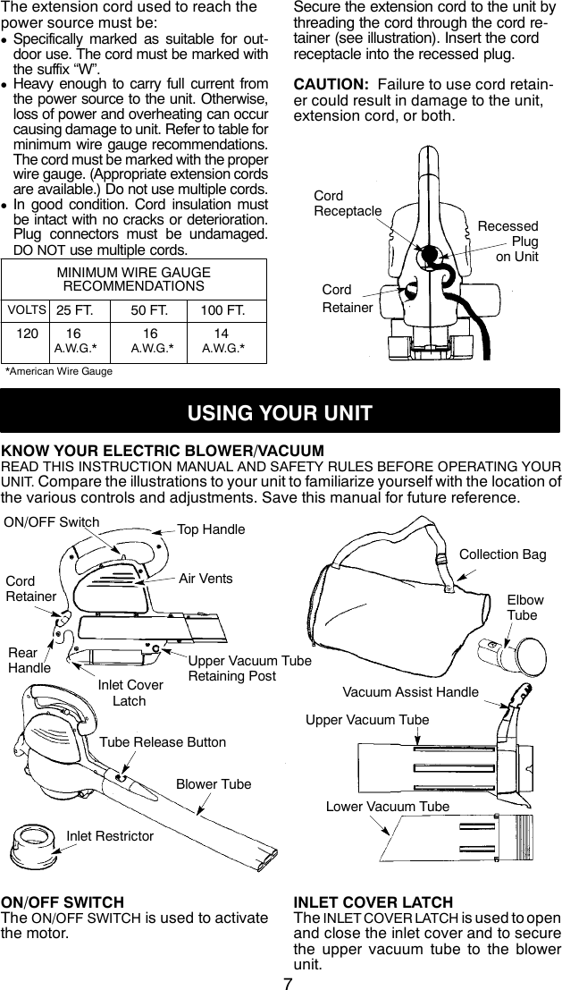 Weed Eater 545186754 Instruction Manual OM, EBV200W, 2010 04, BLOWERS, 952711852