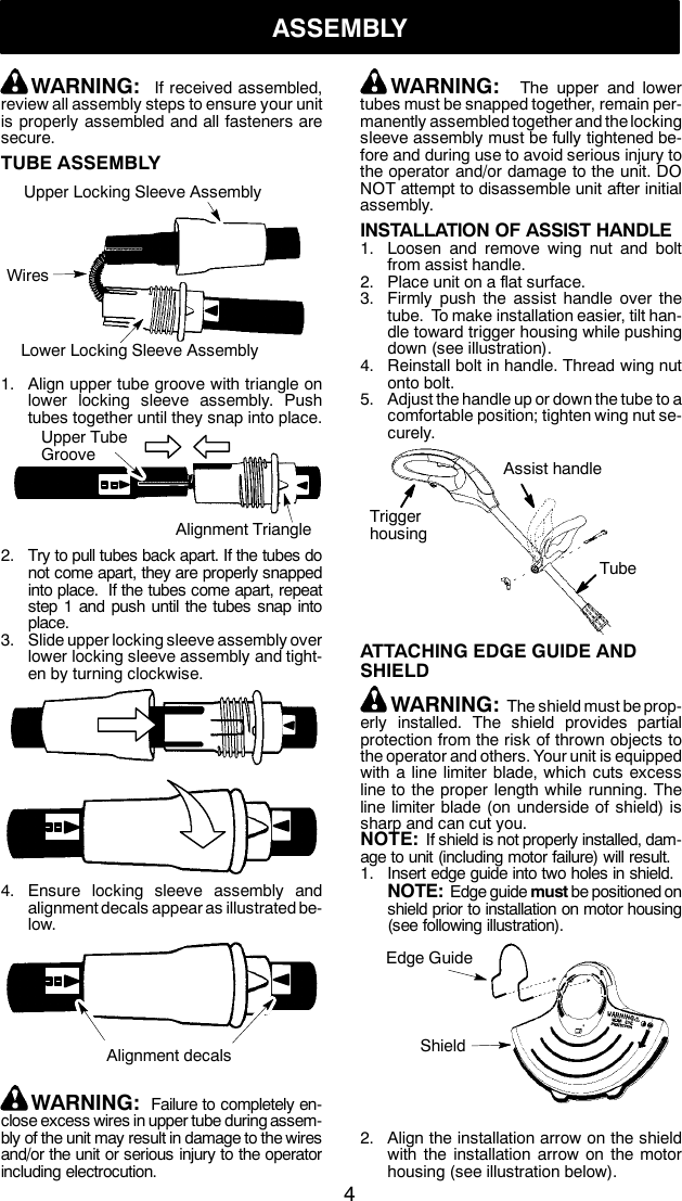 Page 4 of 10 - Weed-Eater Weed-Eater-952711905-Instruction-Manual- OM, RTE112C, 2010-04, TRIMMERS, 952711905  Weed-eater-952711905-instruction-manual