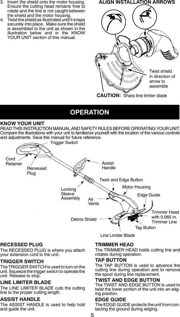 Page 5 of 10 - Weed-Eater Weed-Eater-952711905-Instruction-Manual- OM, RTE112C, 2010-04, TRIMMERS, 952711905  Weed-eater-952711905-instruction-manual