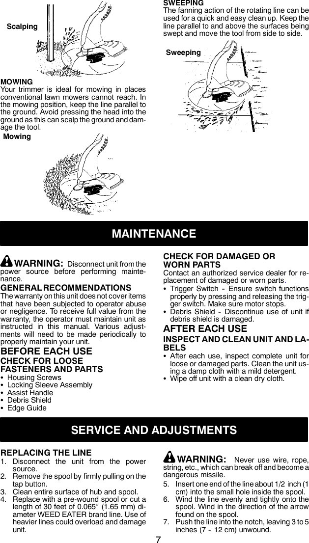 Page 7 of 10 - Weed-Eater Weed-Eater-952711905-Instruction-Manual- OM, RTE112C, 2010-04, TRIMMERS, 952711905  Weed-eater-952711905-instruction-manual