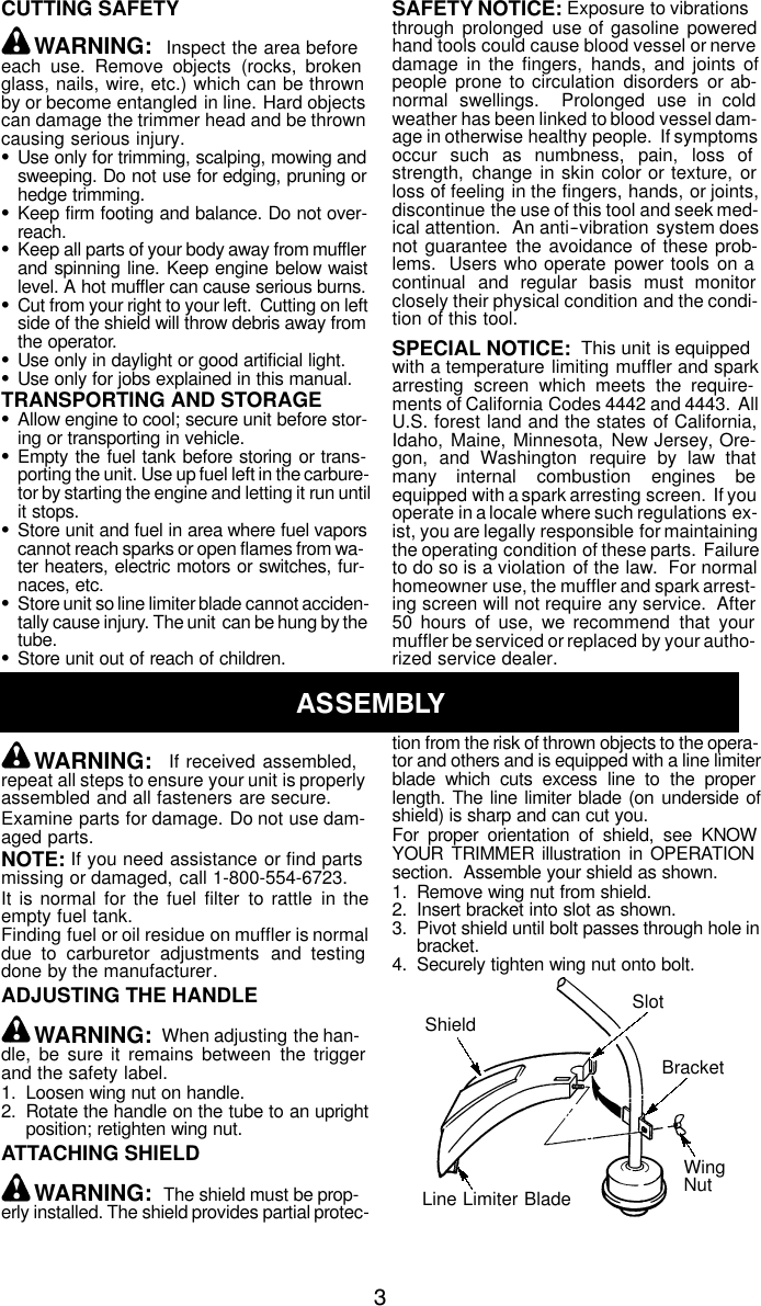 Page 3 of 11 - Weed-Eater Weed-Eater-Le-Instruction-Manual- Weed-eater-le-instruction-manual