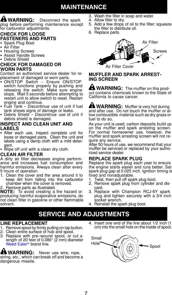 Page 7 of 11 - Weed-Eater Weed-Eater-Le-Instruction-Manual- Weed-eater-le-instruction-manual
