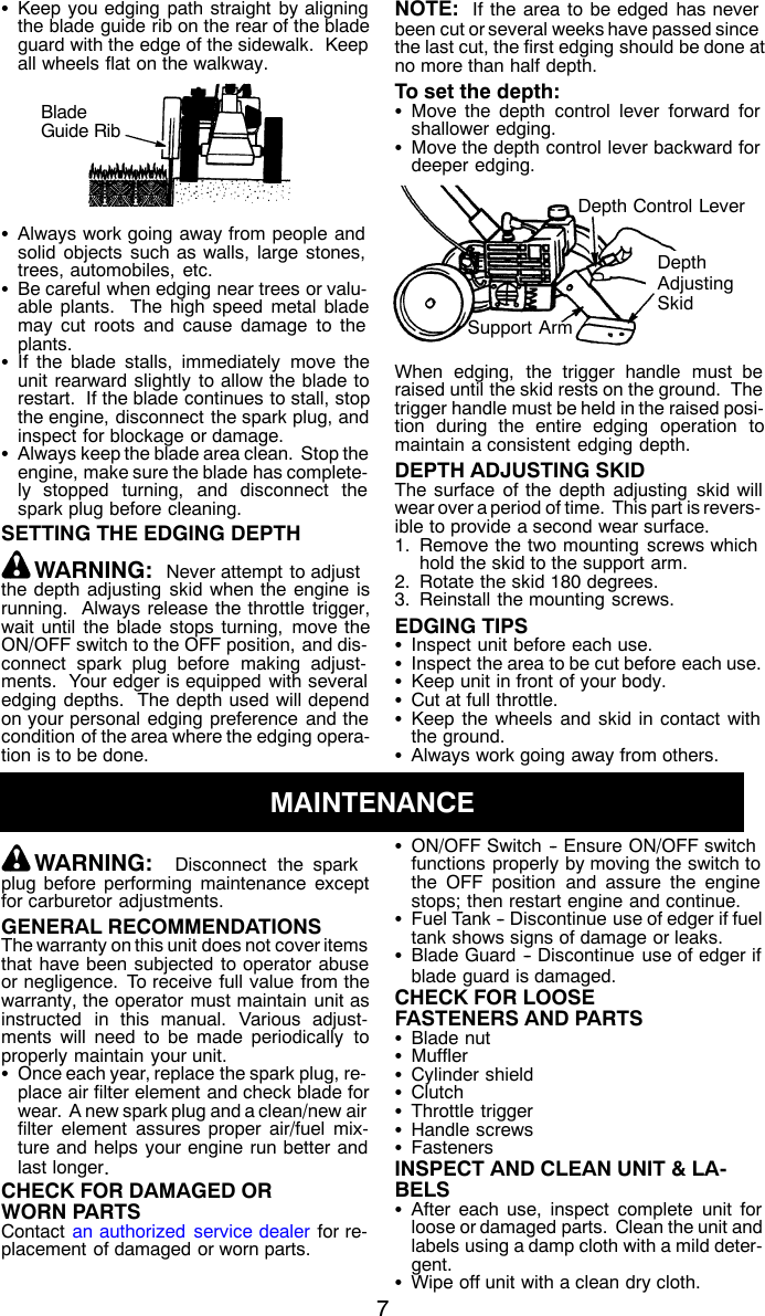 Page 7 of 12 - Weed-Eater Weed-Eater-Pe550-Instruction-Manual-  Weed-eater-pe550-instruction-manual