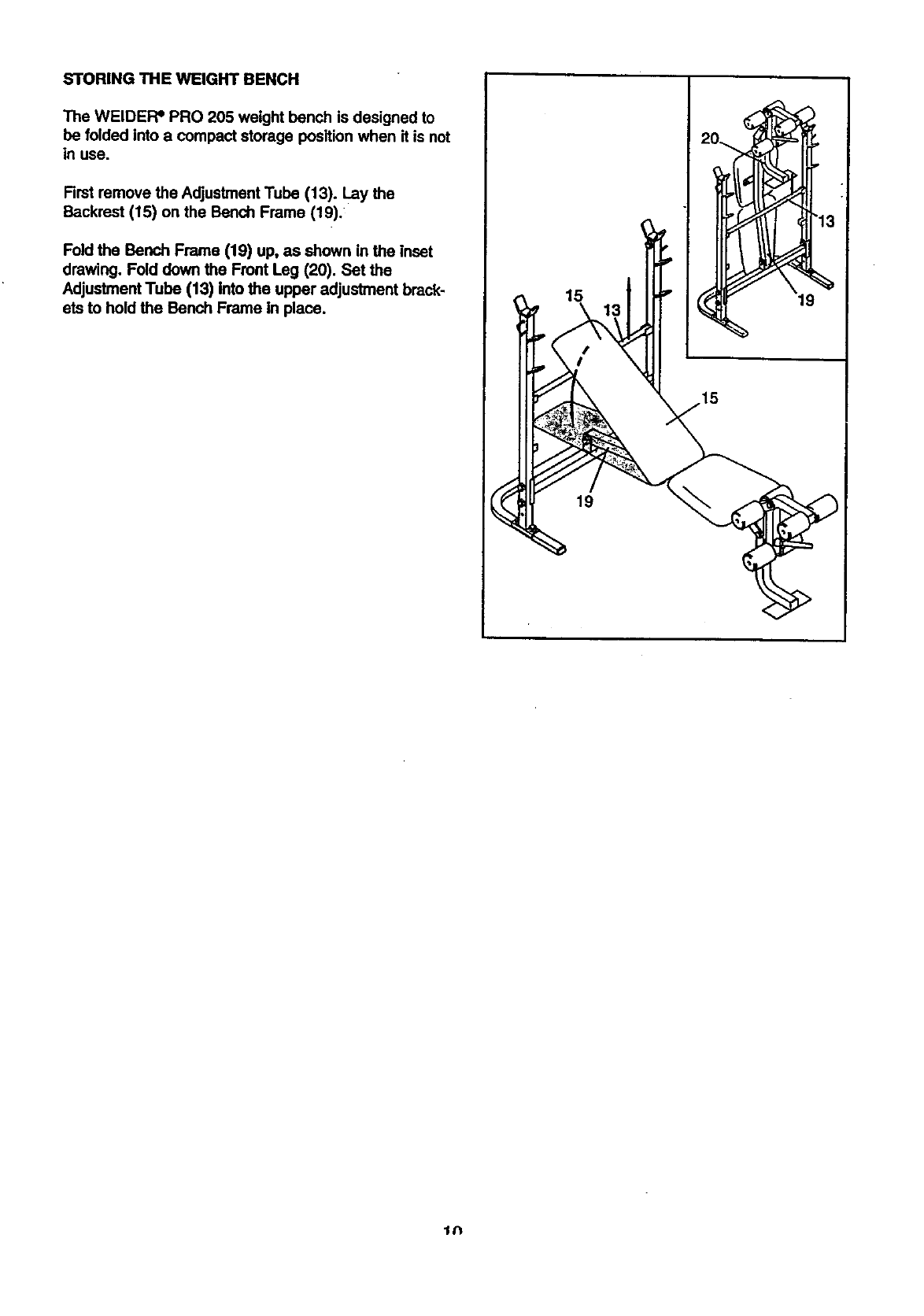 Weider 831150360 User Manual PRO 205 BENCH Manuals And Guides 99020064