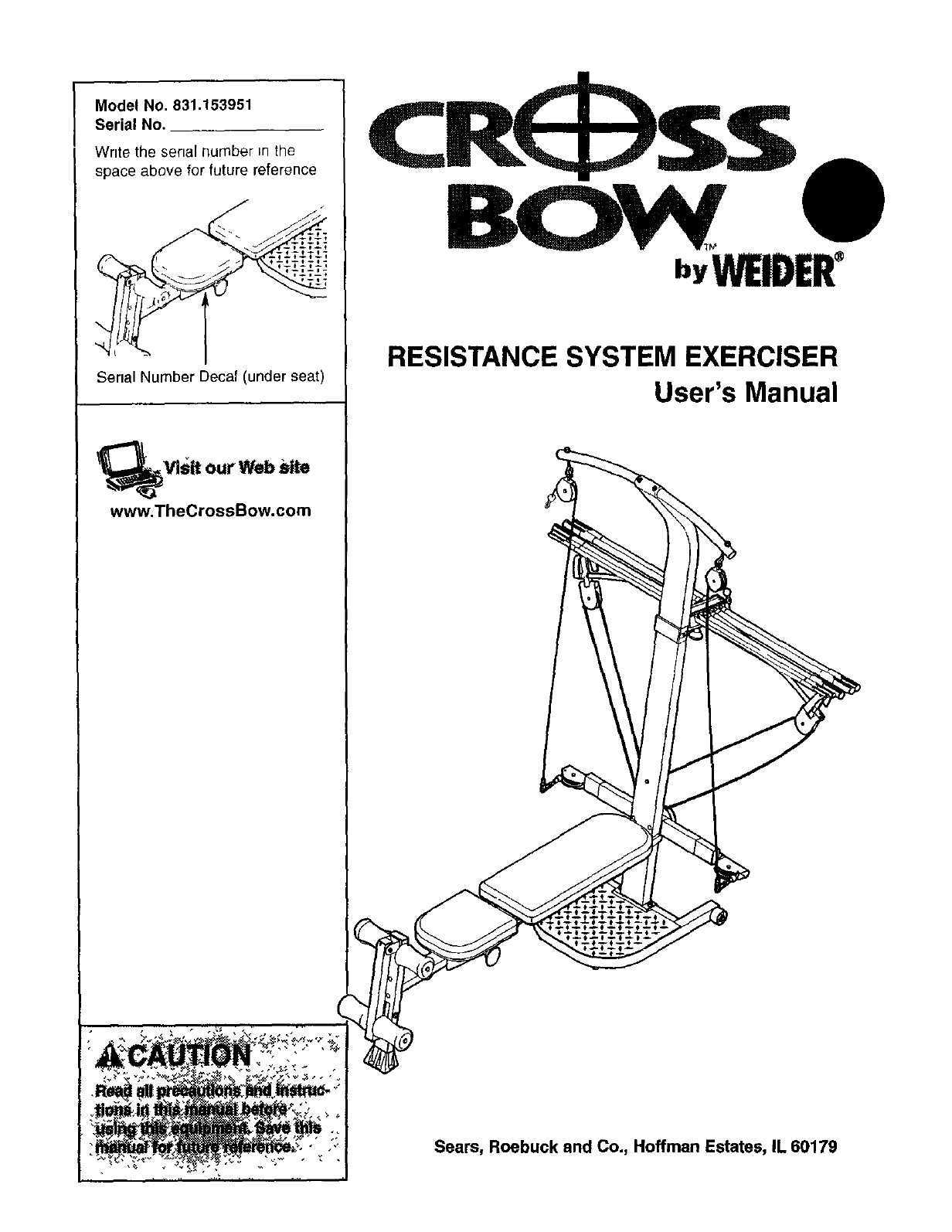 Weider 831153951 User Manual CROSSBOW BY Manuals And Weider 831153951 User Manual CROSSBOW BY Manuals And