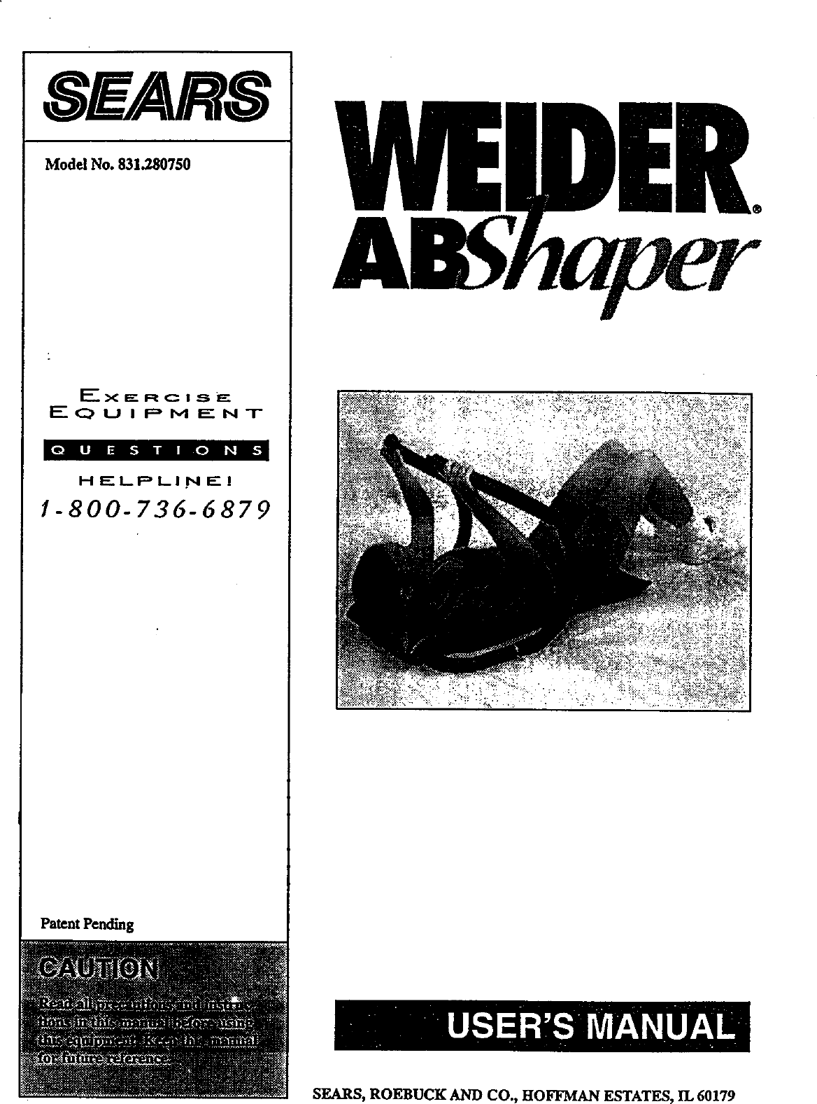 Page 1 of 8 - Weider 831280750 User Manual  AB SHAPER - Manuals And Guides 99020146