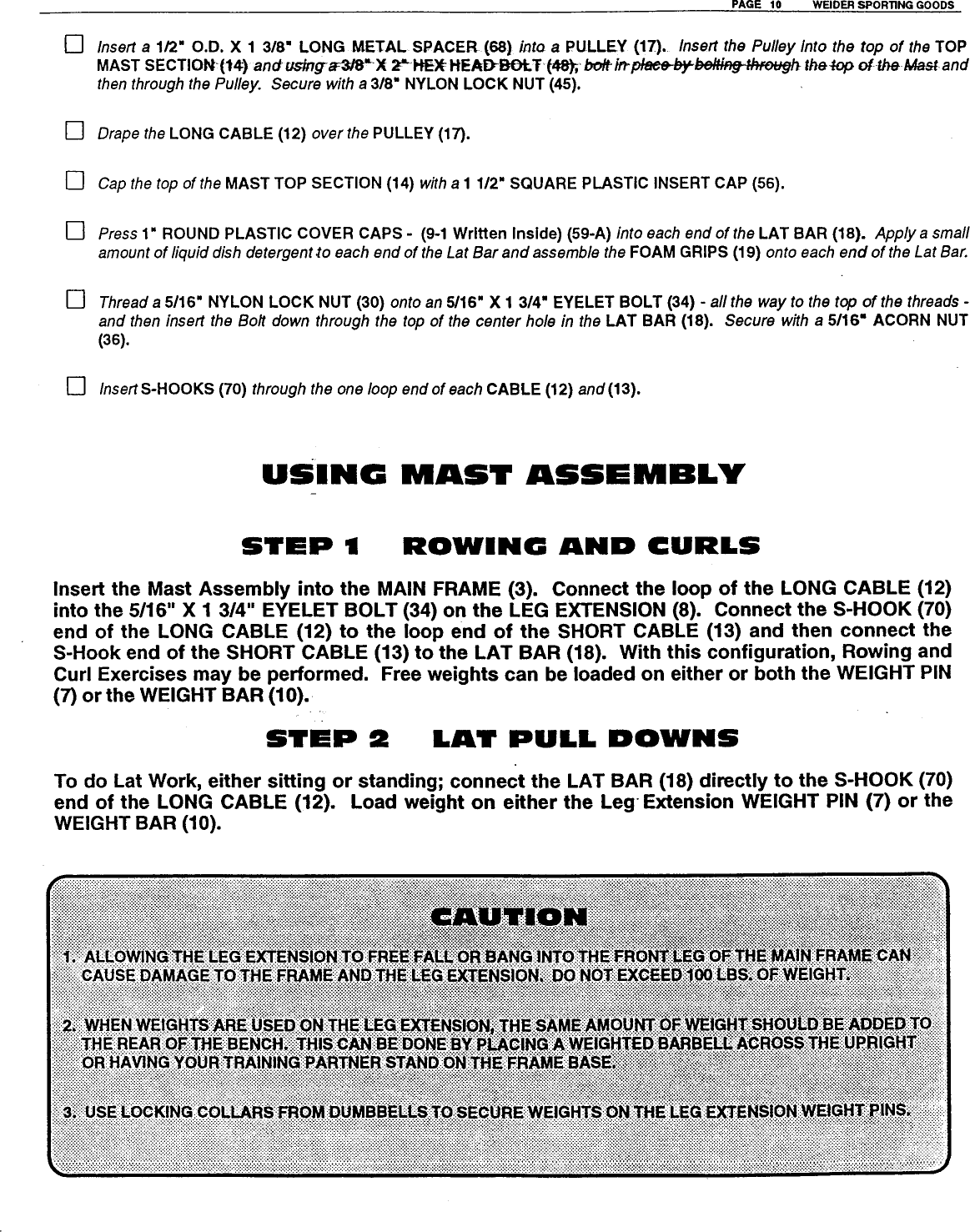 Page 11 of 12 - Weider Weider-1033-Ultramax-Bench-1033-Users-Manual-  Weider-1033-ultramax-bench-1033-users-manual