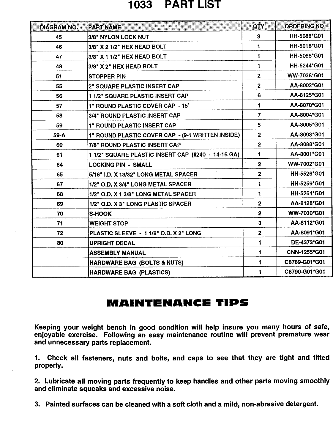 Page 4 of 12 - Weider Weider-1033-Ultramax-Bench-1033-Users-Manual-  Weider-1033-ultramax-bench-1033-users-manual