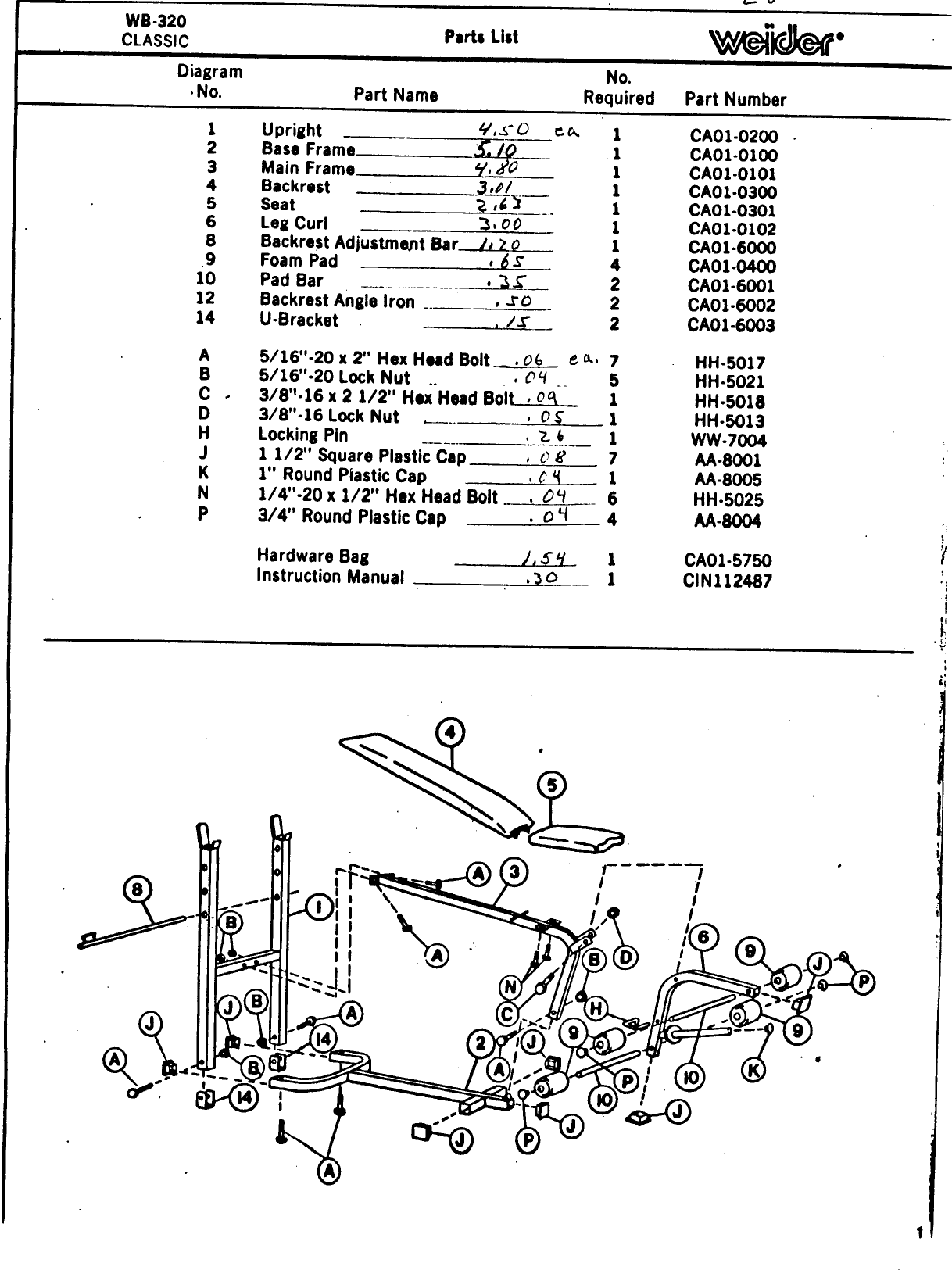 Page 6 of 7 - Weider Weider-320-Classic-Bench-Wb320-Users-Manual-  Weider-320-classic-bench-wb320-users-manual