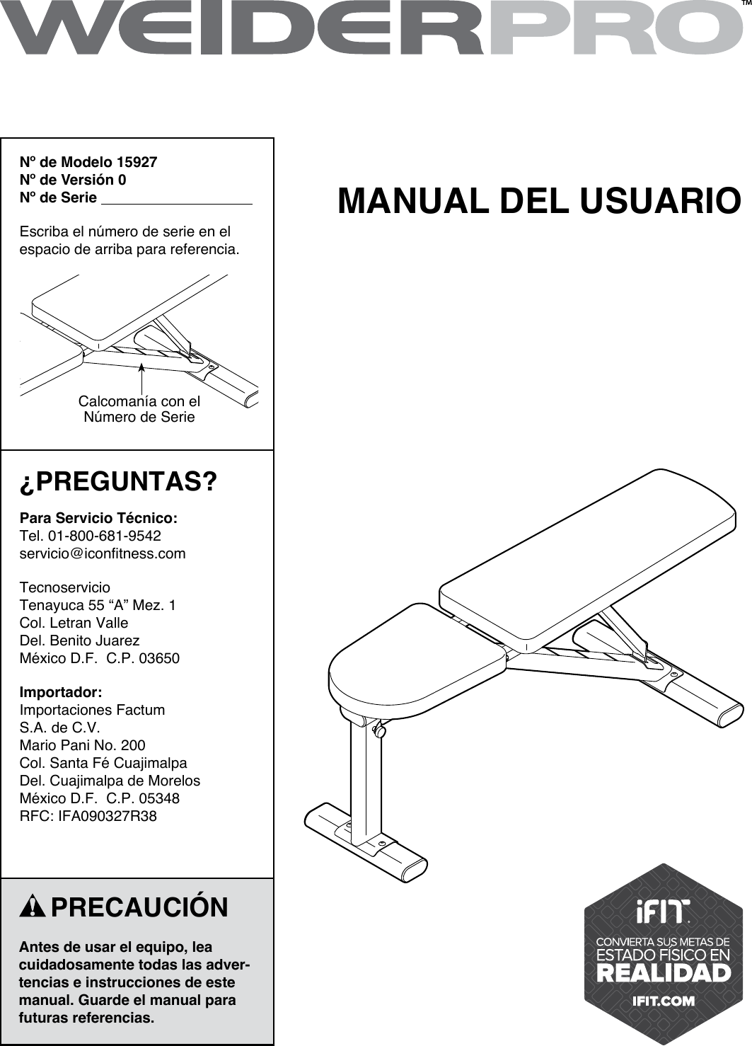 Manual For Weider 8530