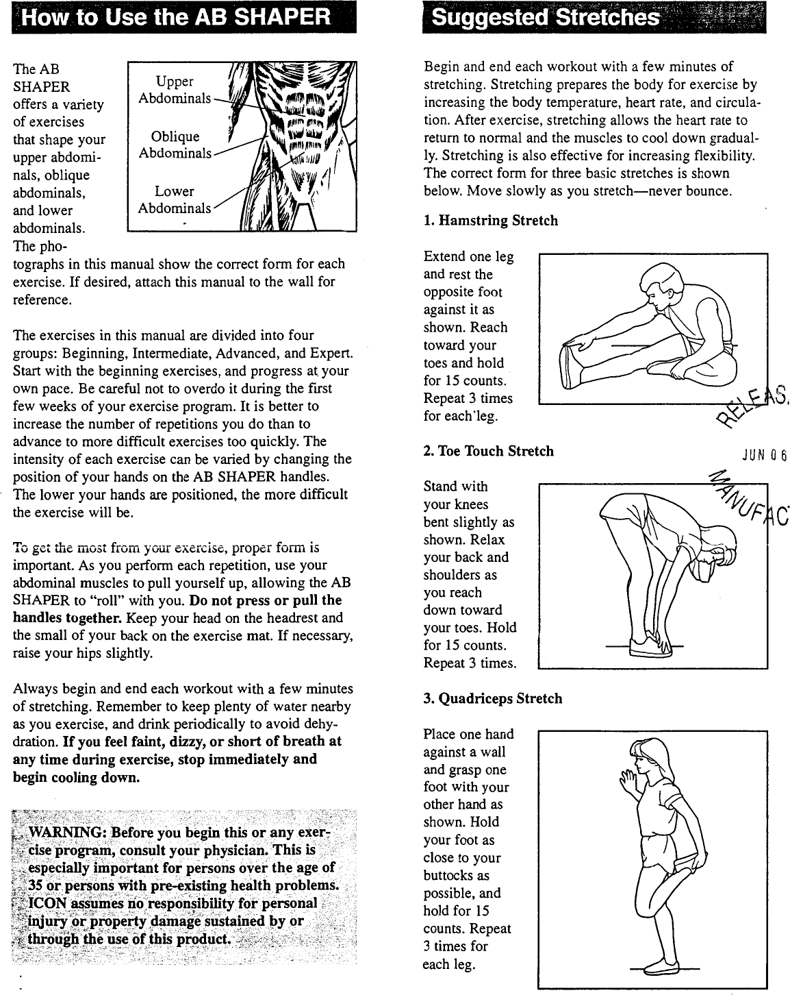 Page 2 of 8 - Weider Weider-Ab-Shaper-Drmc2006-Users-Manual-  Weider-ab-shaper-drmc2006-users-manual