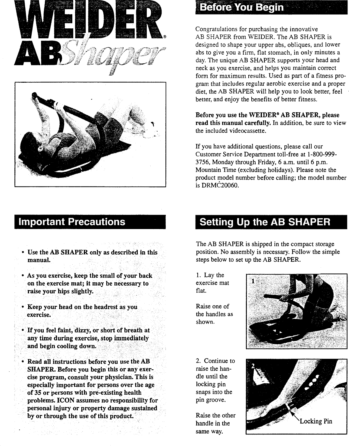 Page 4 of 8 - Weider Weider-Ab-Shaper-Drmc2006-Users-Manual-  Weider-ab-shaper-drmc2006-users-manual