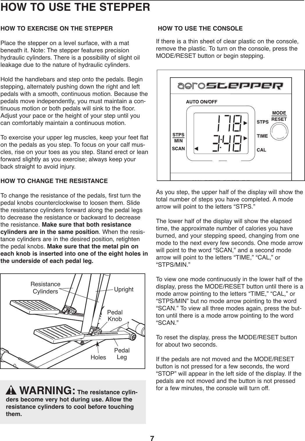 Page 7 of 12 - Weider Weider-Aerostepper-West2002-Users-Manual- 285430  Weider-aerostepper-west2002-users-manual