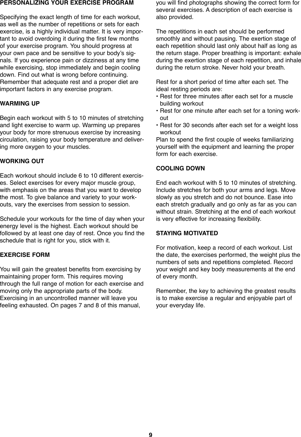 Page 9 of 12 - Weider Weider-Club-Bench-Rack-Habr60-Users-Manual- *HABR60-170919  Weider-club-bench-rack-habr60-users-manual