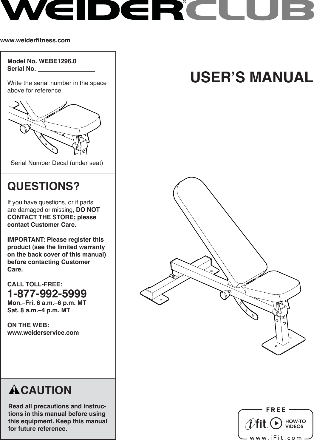 Weider club online bench