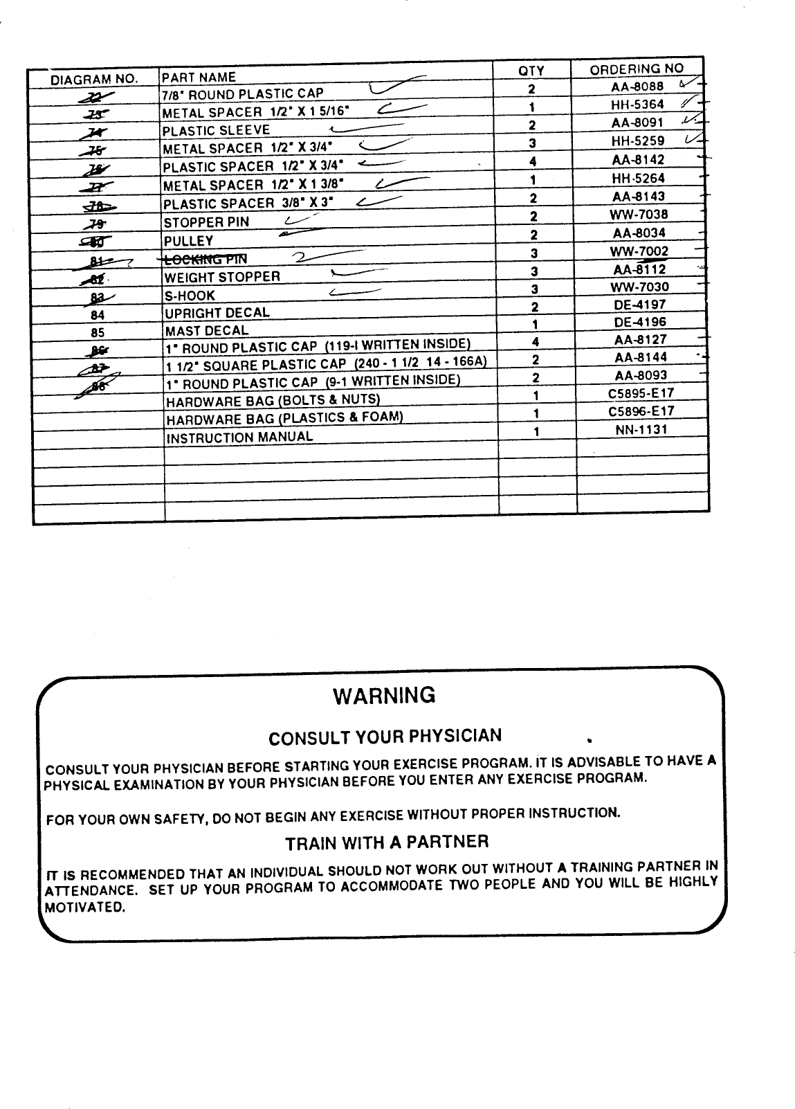 Page 3 of 9 - Weider Weider-Cobra-400-Home-Gym-E400-Users-Manual-  Weider-cobra-400-home-gym-e400-users-manual