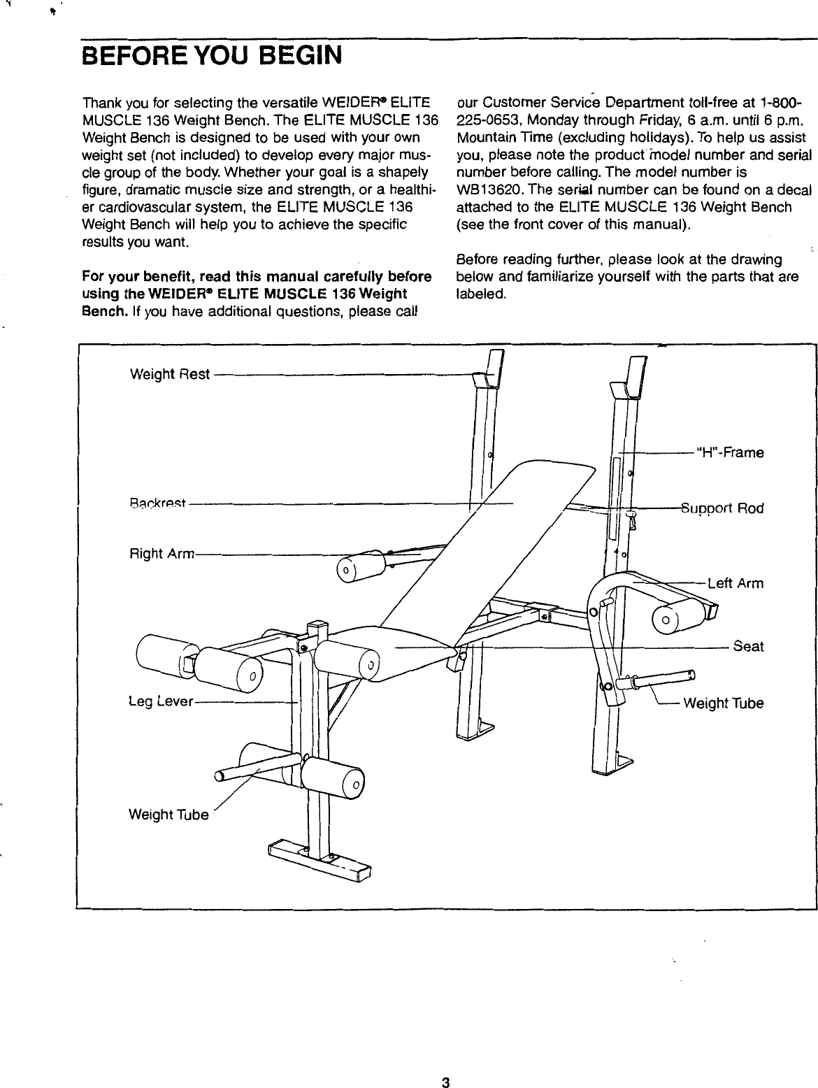 Page 2 of 5 - Weider Weider-Elite-Muscle-136-Bench-Wb1362-Users-Manual- Weider-elite-muscle-136-bench-wb1362-users-manual