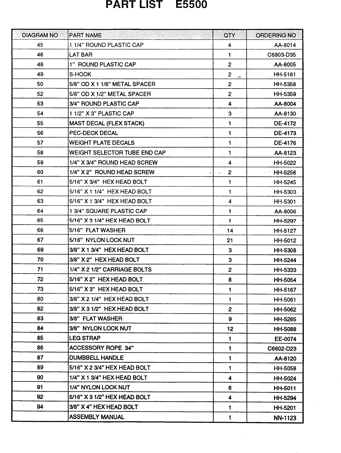 Page 3 of 11 - Weider Weider-Power-Master-Plus-Bench-E550-Users-Manual-  Weider-power-master-plus-bench-e550-users-manual