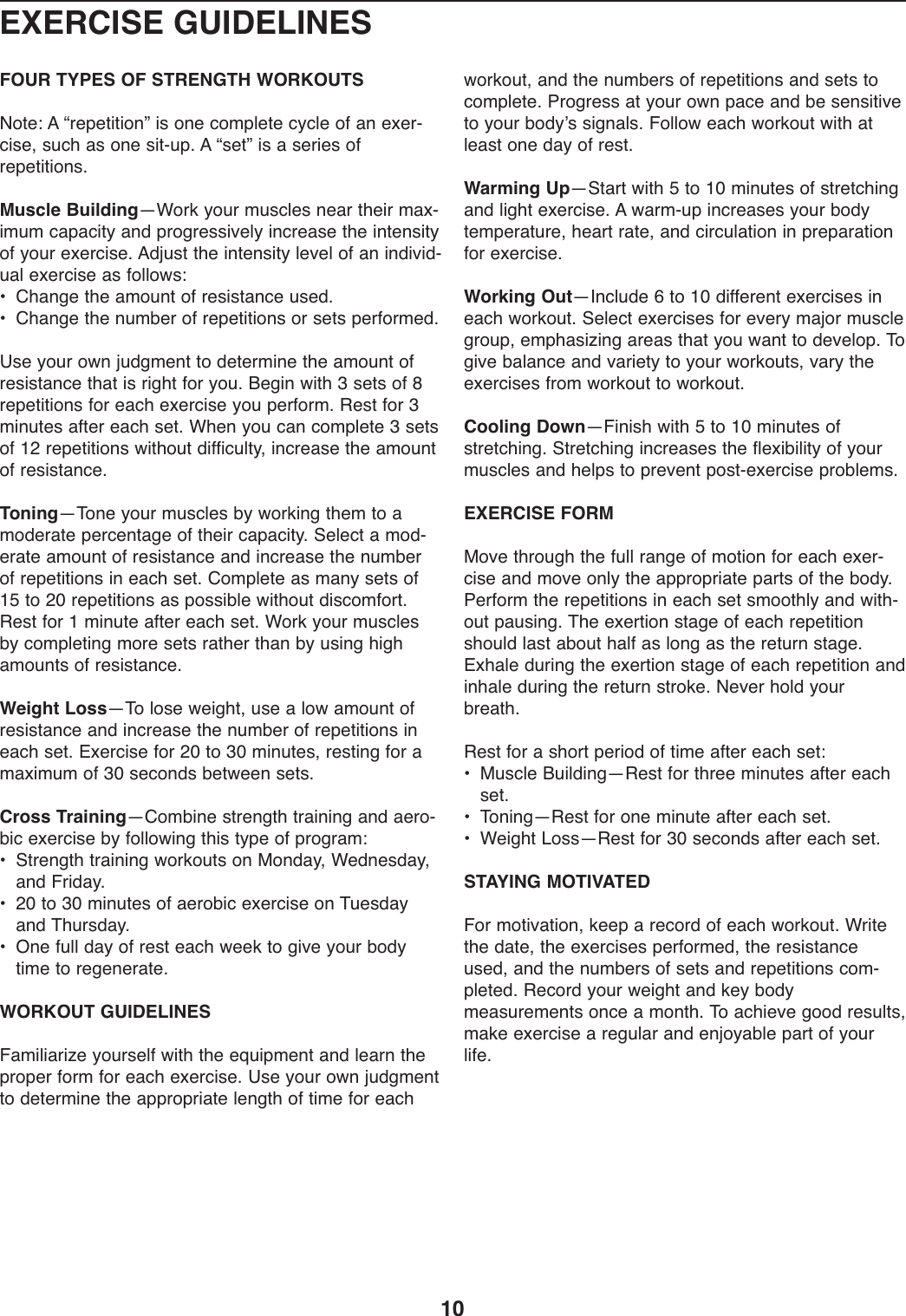 Page 10 of 12 - Weider Weider-Pro-255-L-Bench-Webe49310-Users-Manual- 285430  Weider-pro-255-l-bench-webe49310-users-manual