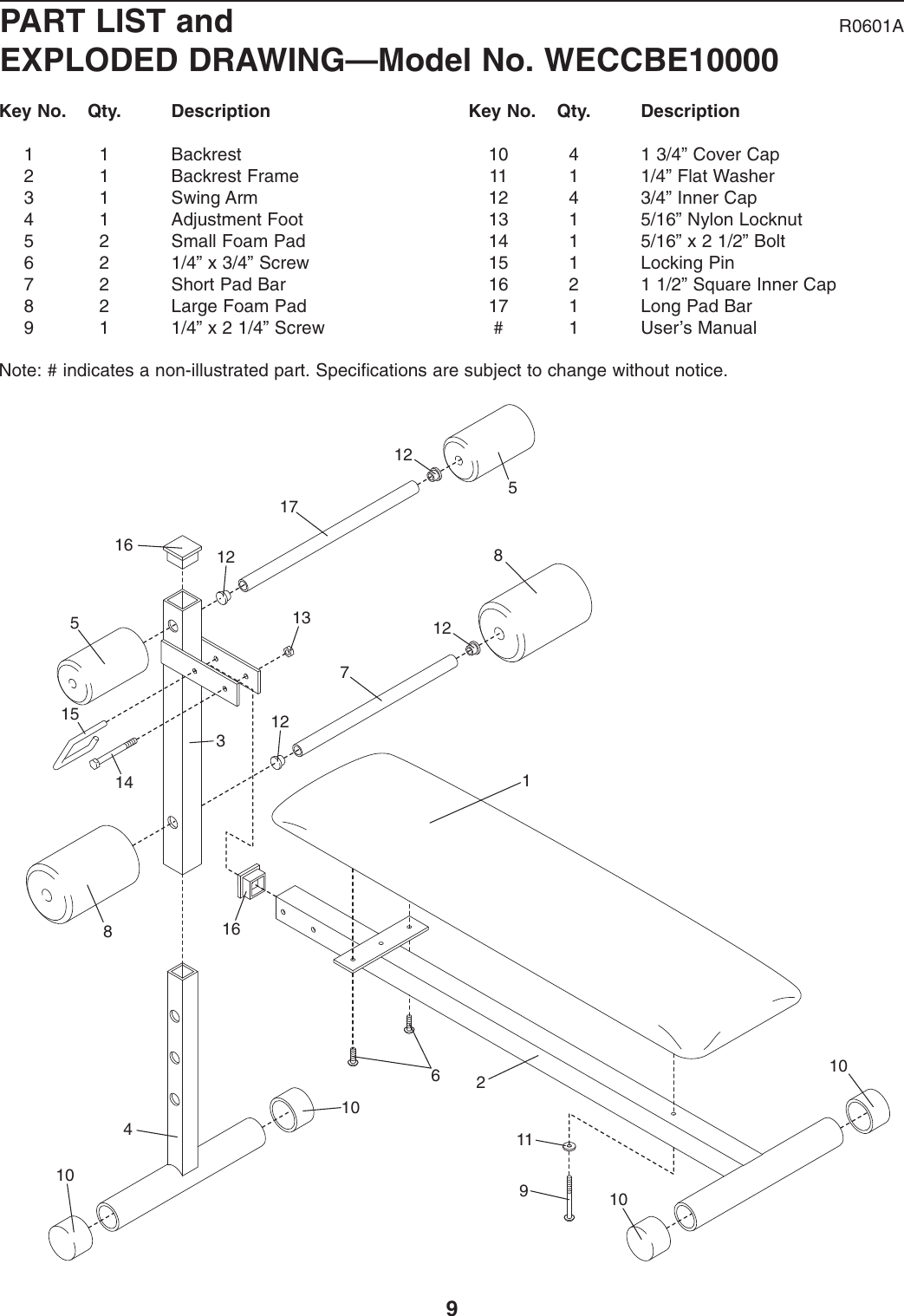 Page 9 of 12 - Weider Weider-Slant-Board-Bench-Weccbe1000-Users-Manual- *WECCBE10000-165877(CEN)  Weider-slant-board-bench-weccbe1000-users-manual