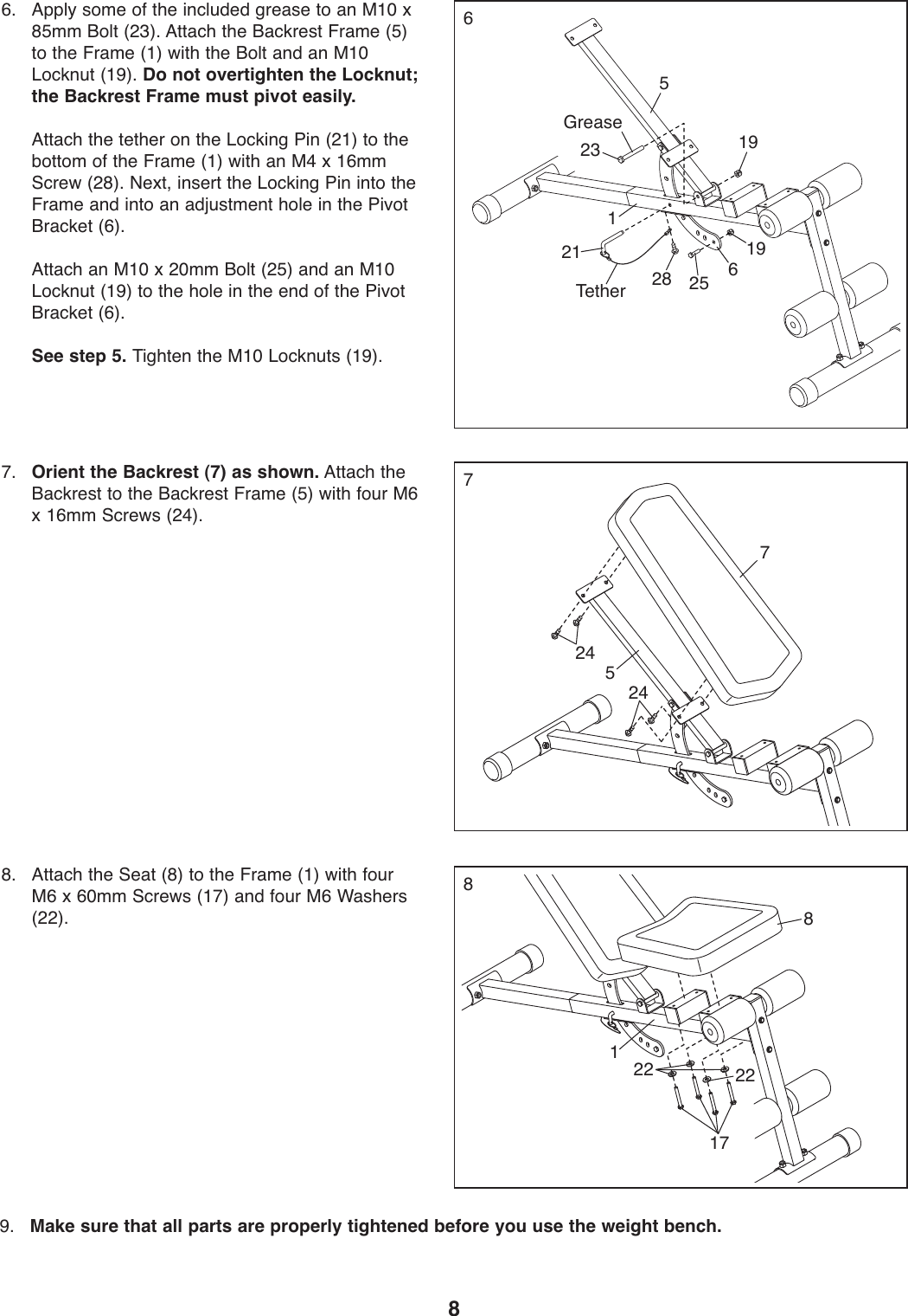 Page 8 of 12 - Weider Weider-Tc-150-Bench-Weevbe5909-Users-Manual-  Weider-tc-150-bench-weevbe5909-users-manual
