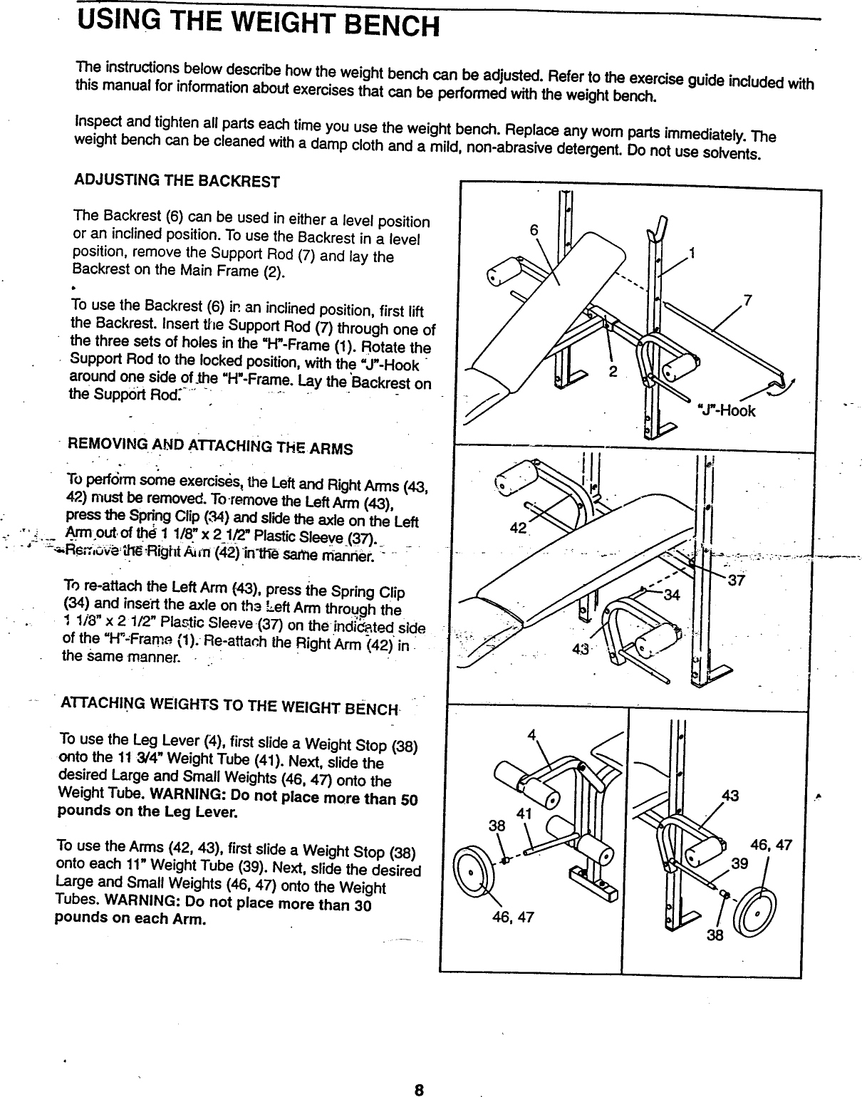 Page 8 of 12 - Weider Weider-Wb1350-Owner-S-Manual