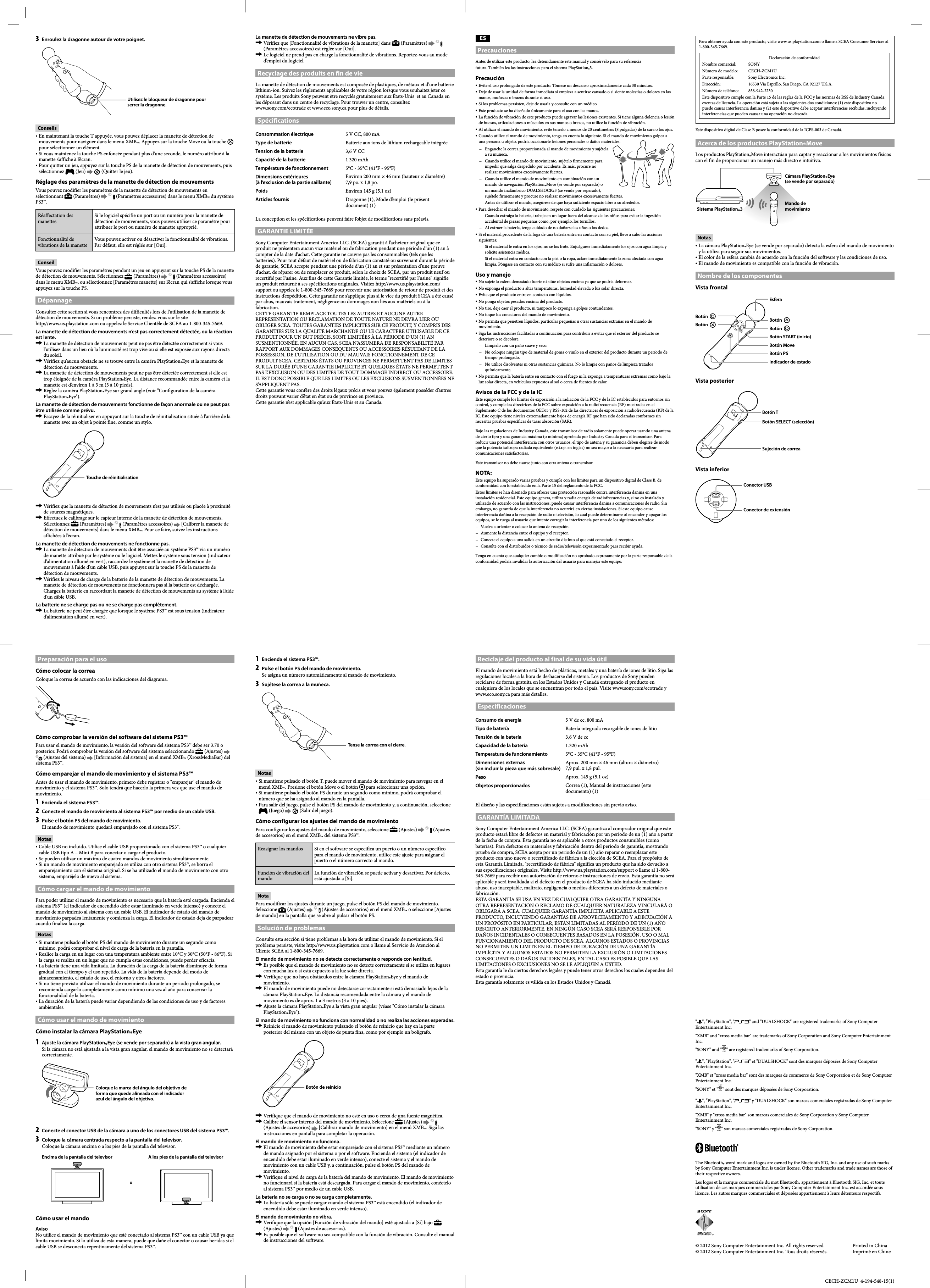 Page 2 of Weifang Goertek Electronics CECHZCMB Wireless Controller User Manual CECH ZCM1U