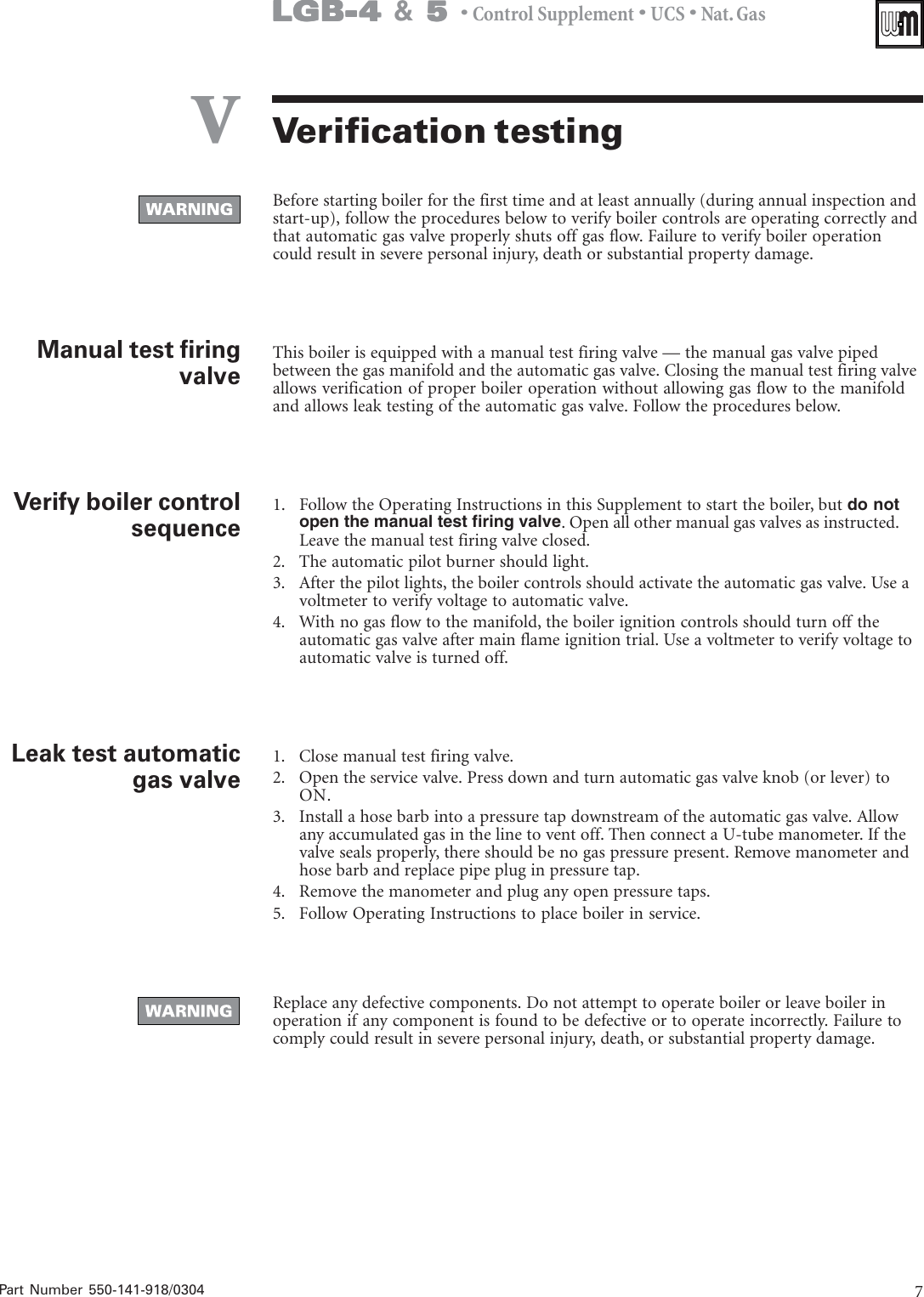 Page 7 of 8 - Weil-Mclain Weil-Mclain-Lgb-4-Users-Manual- 550-141-918_0304.pmd  Weil-mclain-lgb-4-users-manual