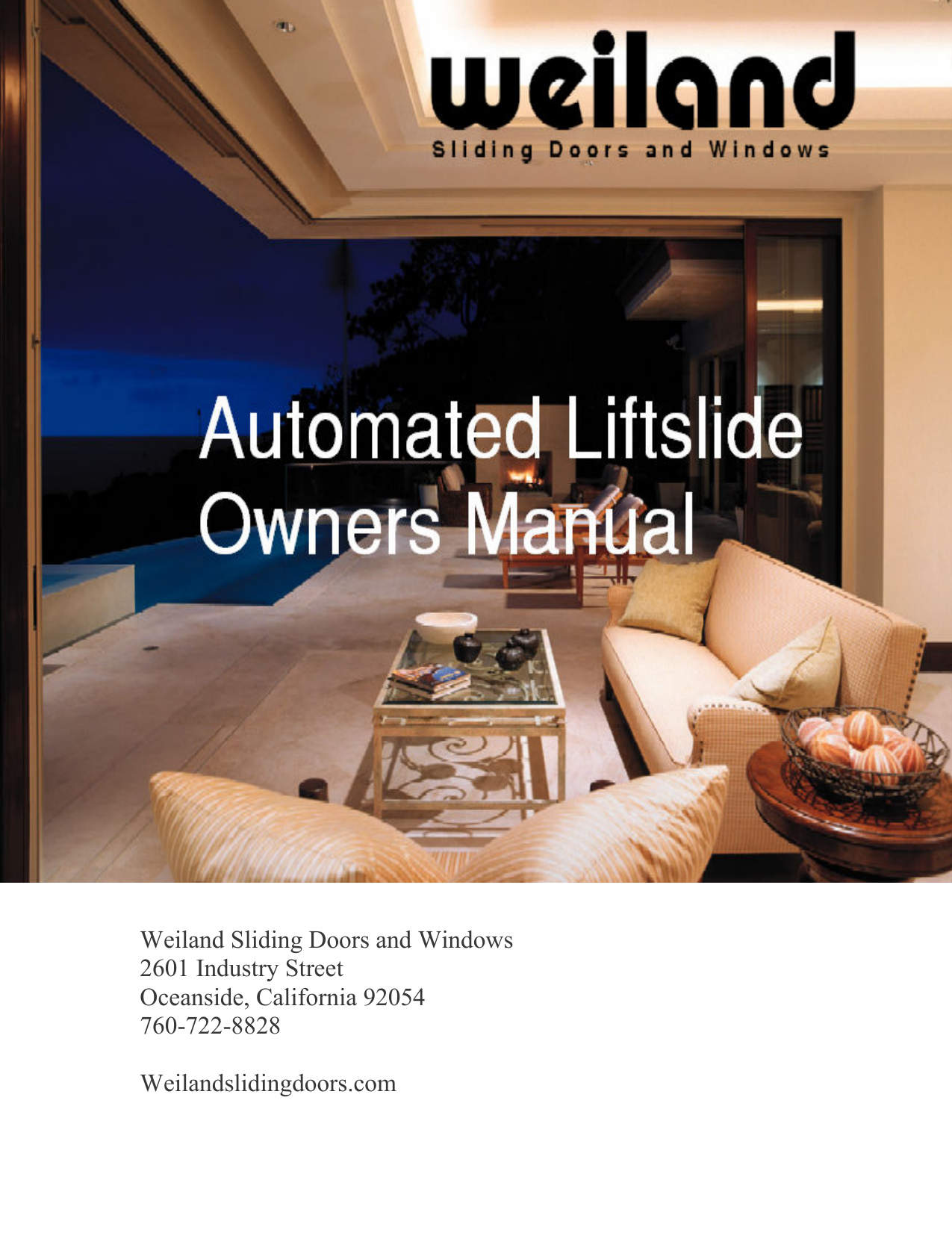 Weiland Sliding Doors and Windows WSD2006 Wireless Automated lift module User Manual WSD2006