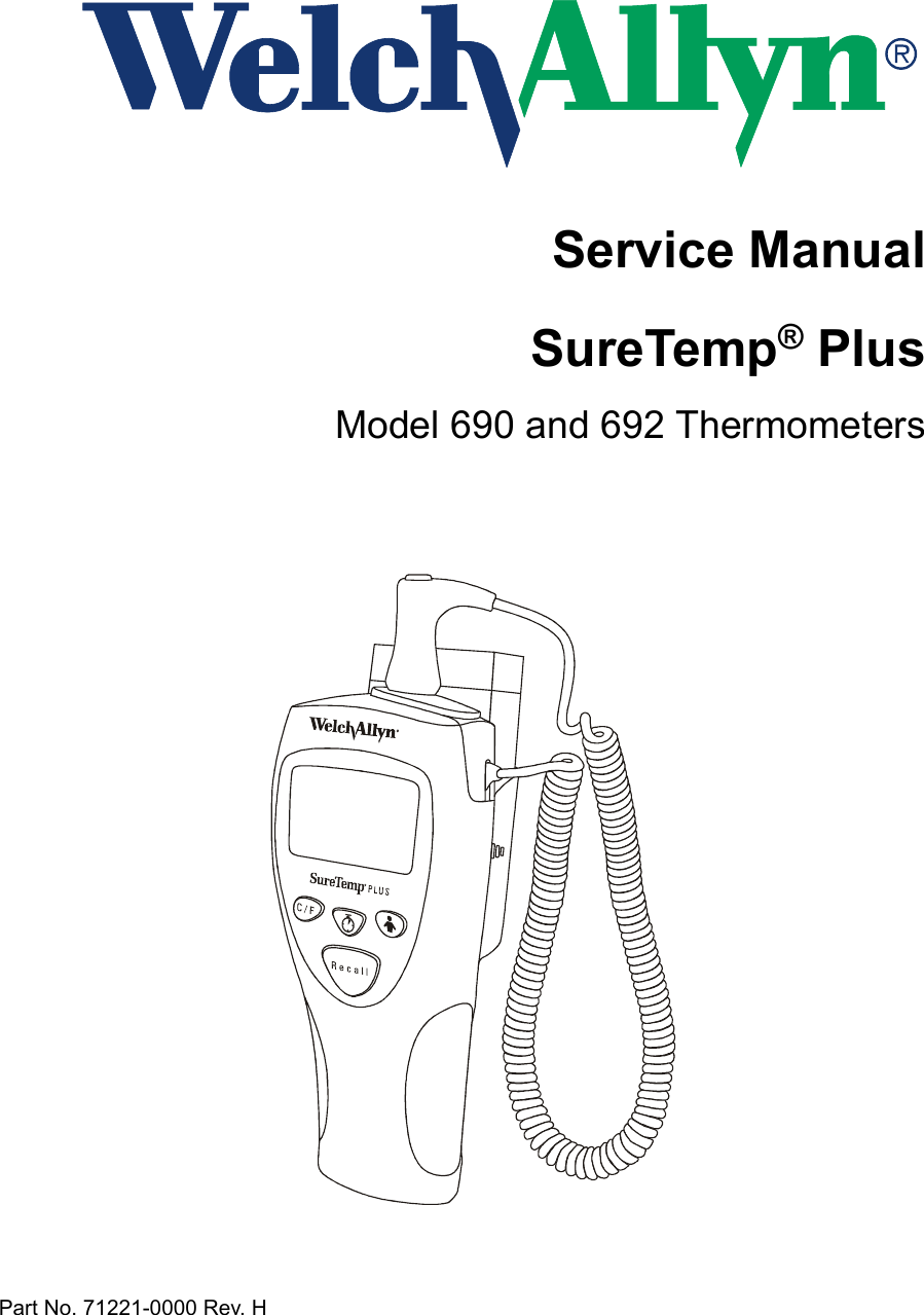 Welch Allyn Thermometer User Manual