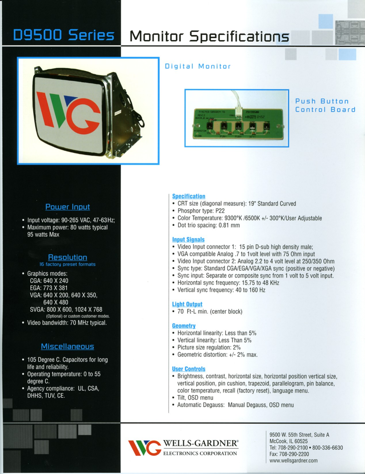 Page 1 of 2 - Wells-Gardner Wells-Gardner-D9500-Users-Manual-  Wells-gardner-d9500-users-manual