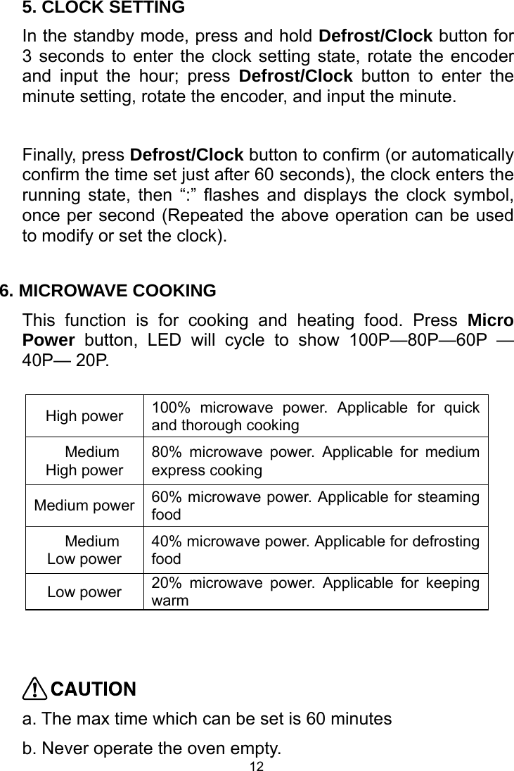 Page 12 of Welly Electrical Appliances DW20UX40 Microwave Oven User Manual 4 