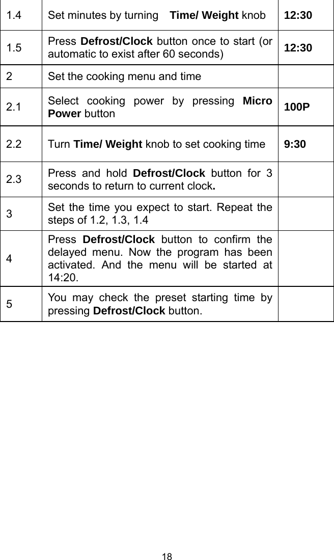 Page 18 of Welly Electrical Appliances DW20UX40 Microwave Oven User Manual 4 