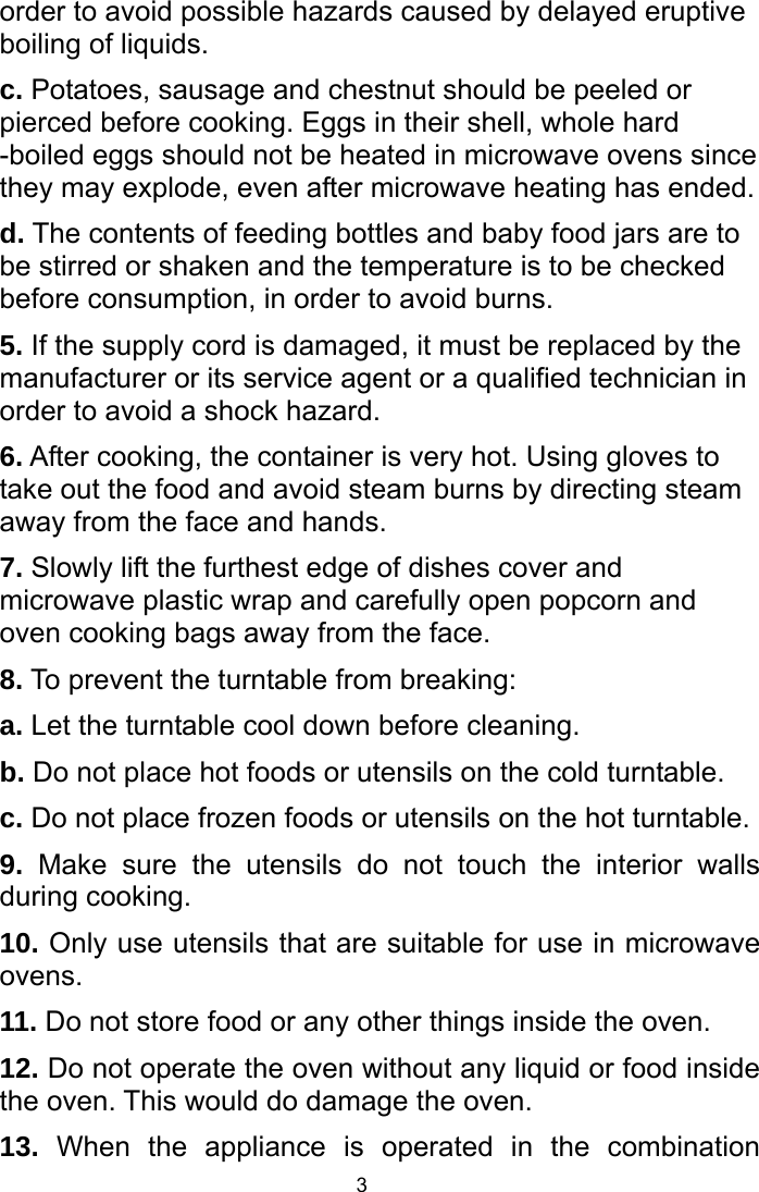 Page 3 of Welly Electrical Appliances DW20UX40 Microwave Oven User Manual 4 