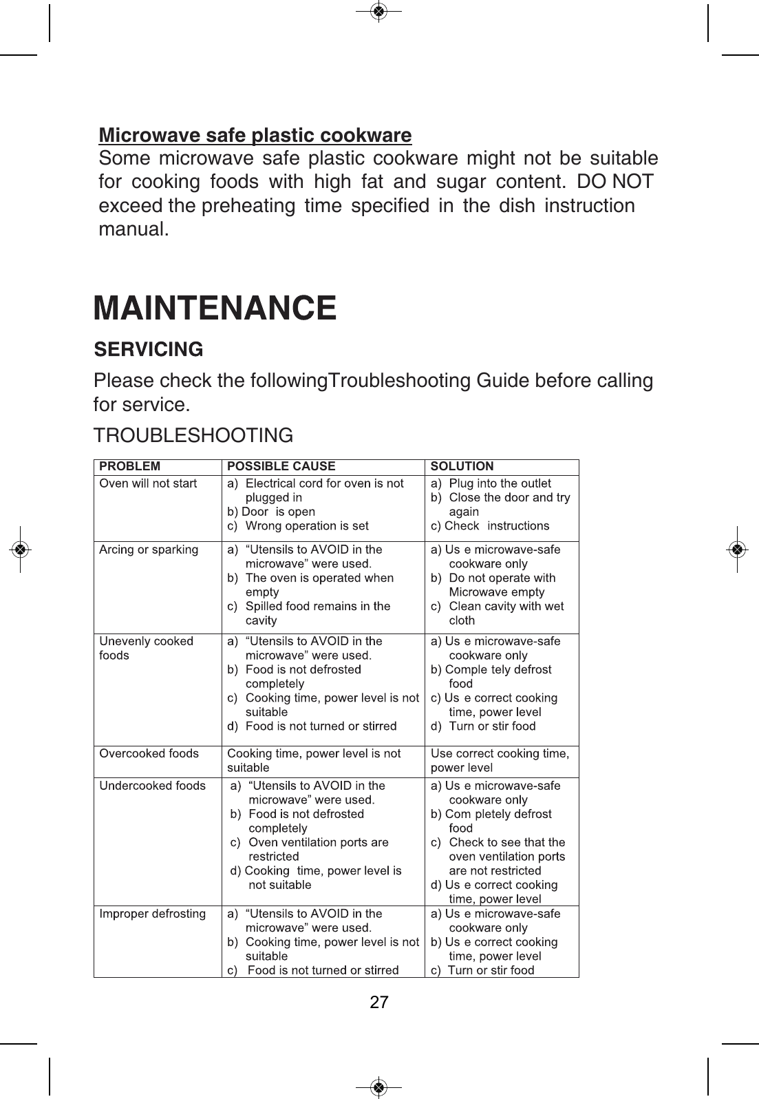 Page 27 of Welly Electrical Appliances DW23PX98F Microwave Oven User Manual NA09 23PX99                            OK
