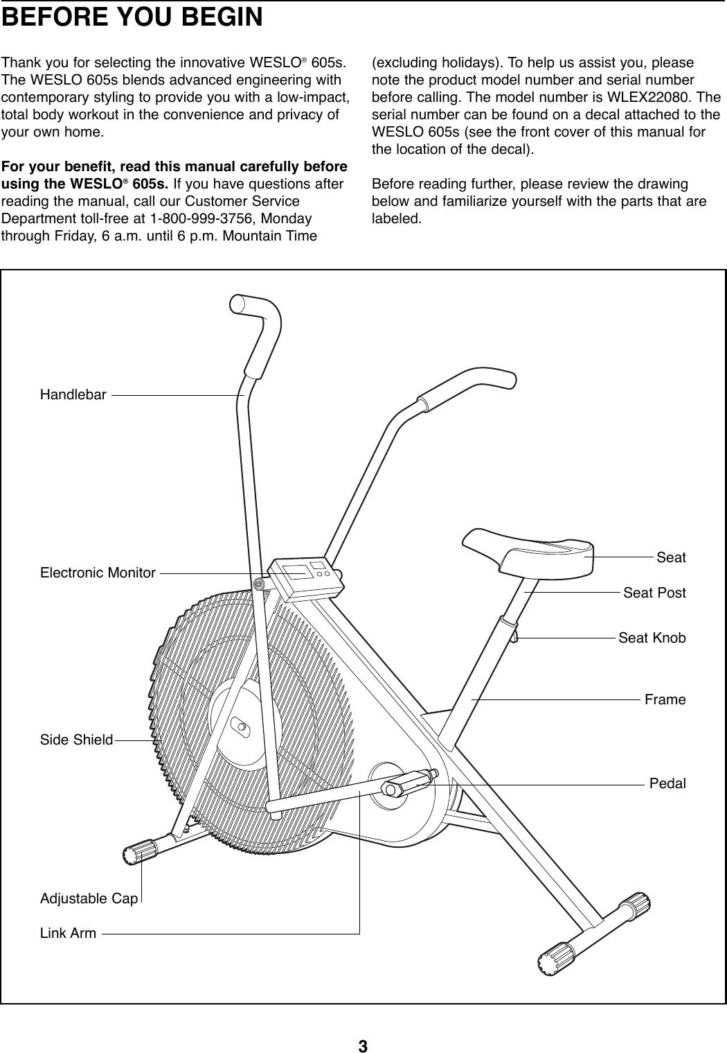 weslo 605s exercise bike