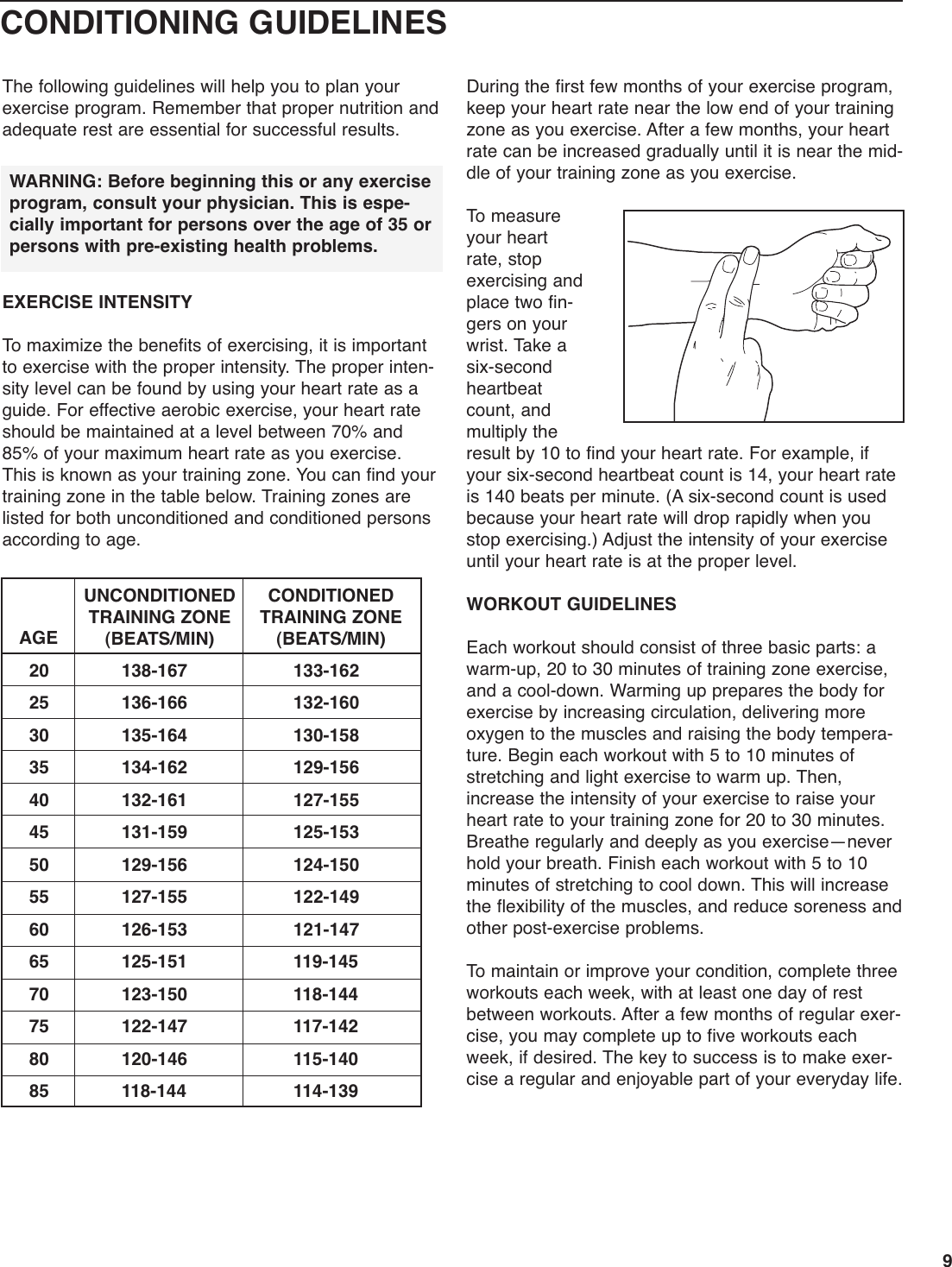 Page 9 of 12 - Weslo Weslo-Wlmc003410-Owners-Manual 285430