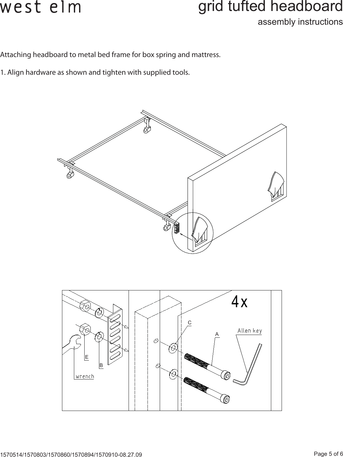 Page 5 of 6 - West-Elm Leather-Grid-Tufted-Headboard Grid Tufted Headboard