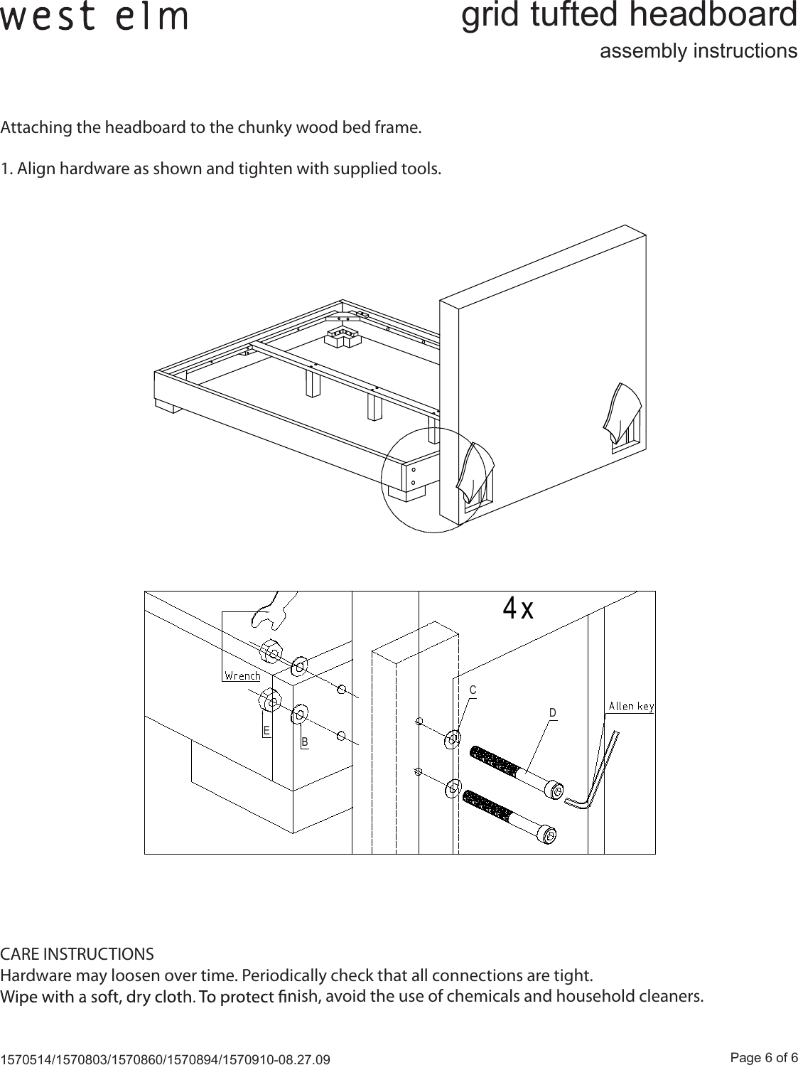 Page 6 of 6 - West-Elm Leather-Grid-Tufted-Headboard Grid Tufted Headboard