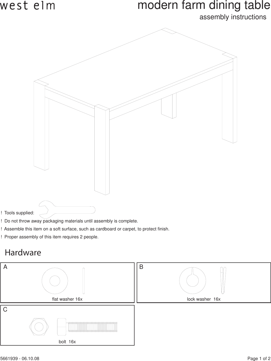 Page 1 of 2 - West-Elm Modern-Farm-Dining-Table Modernfarmdiningtable 06.10.08