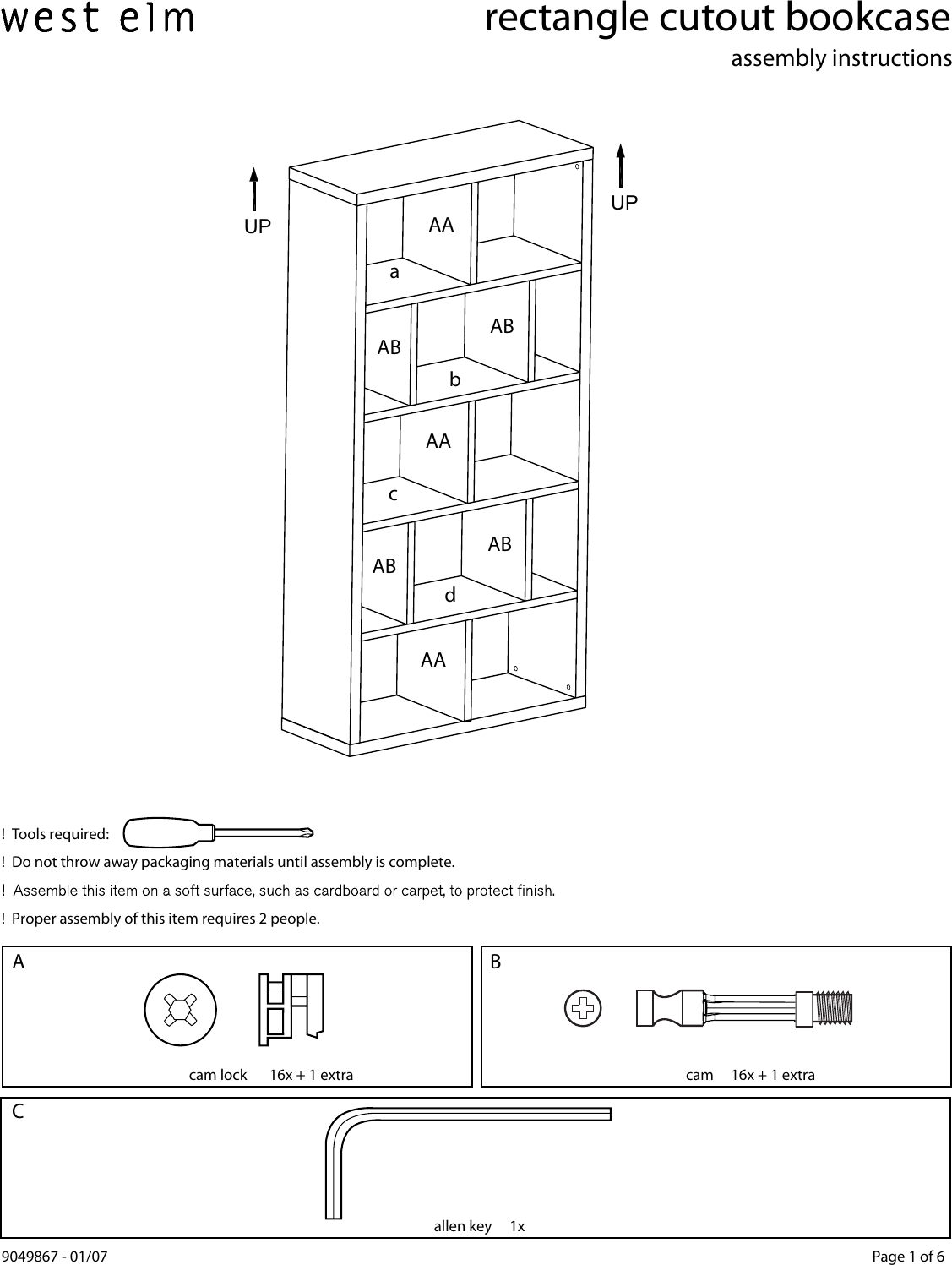 Page 1 of 6 - West-Elm Rectangle-Cutout-Bookcase RectCtoutBkcs New