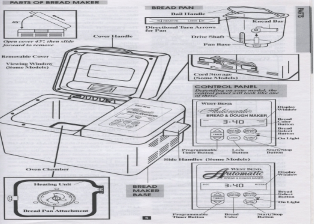 Westbend 41030 Bread Maker 1 5 Lb Owner S Manual WEST BEND & DOUGH