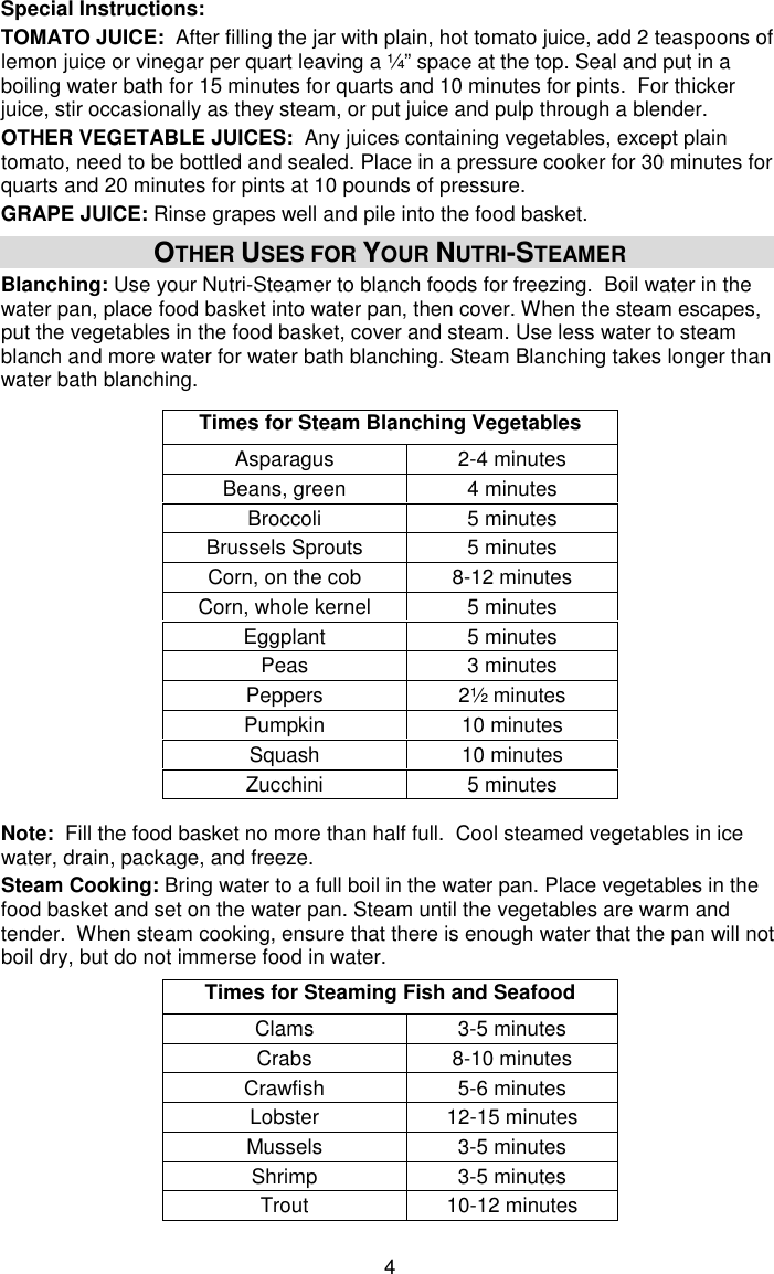Page 4 of 12 - Westbend Westbend-N12-Steam-Juicer-Owner-S-Manual - L5725B_NutriSteamer_N12_ENG