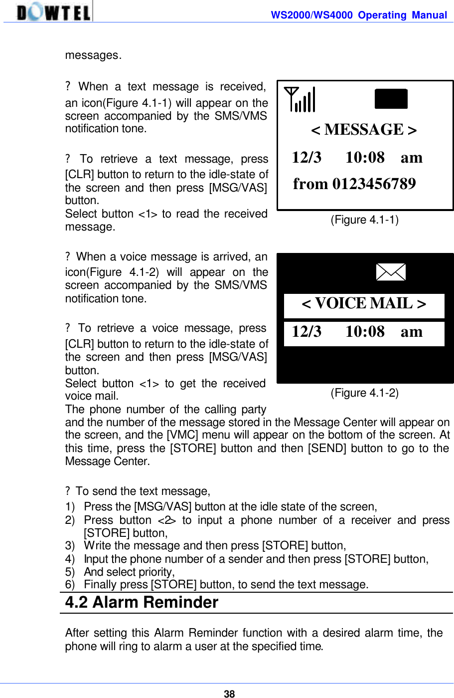 Ws4000 Icon Westech Korea WS-2000 Fixed WLL Telephone (CDMA) User Manual ATT M