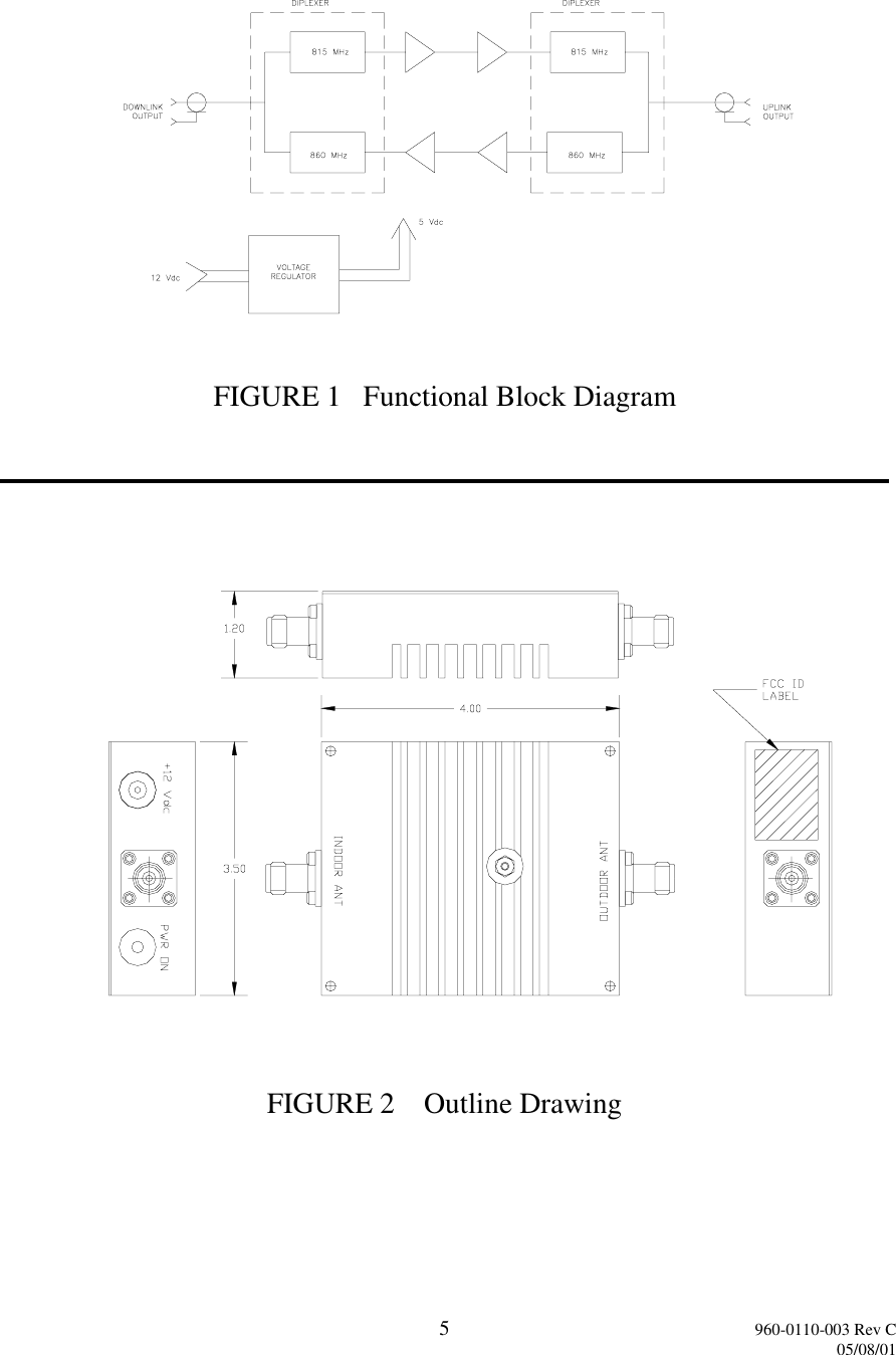 5960-0110-003 Rev C05/08/01FIGURE 1   Functional Block DiagramFIGURE 2    Outline Drawing