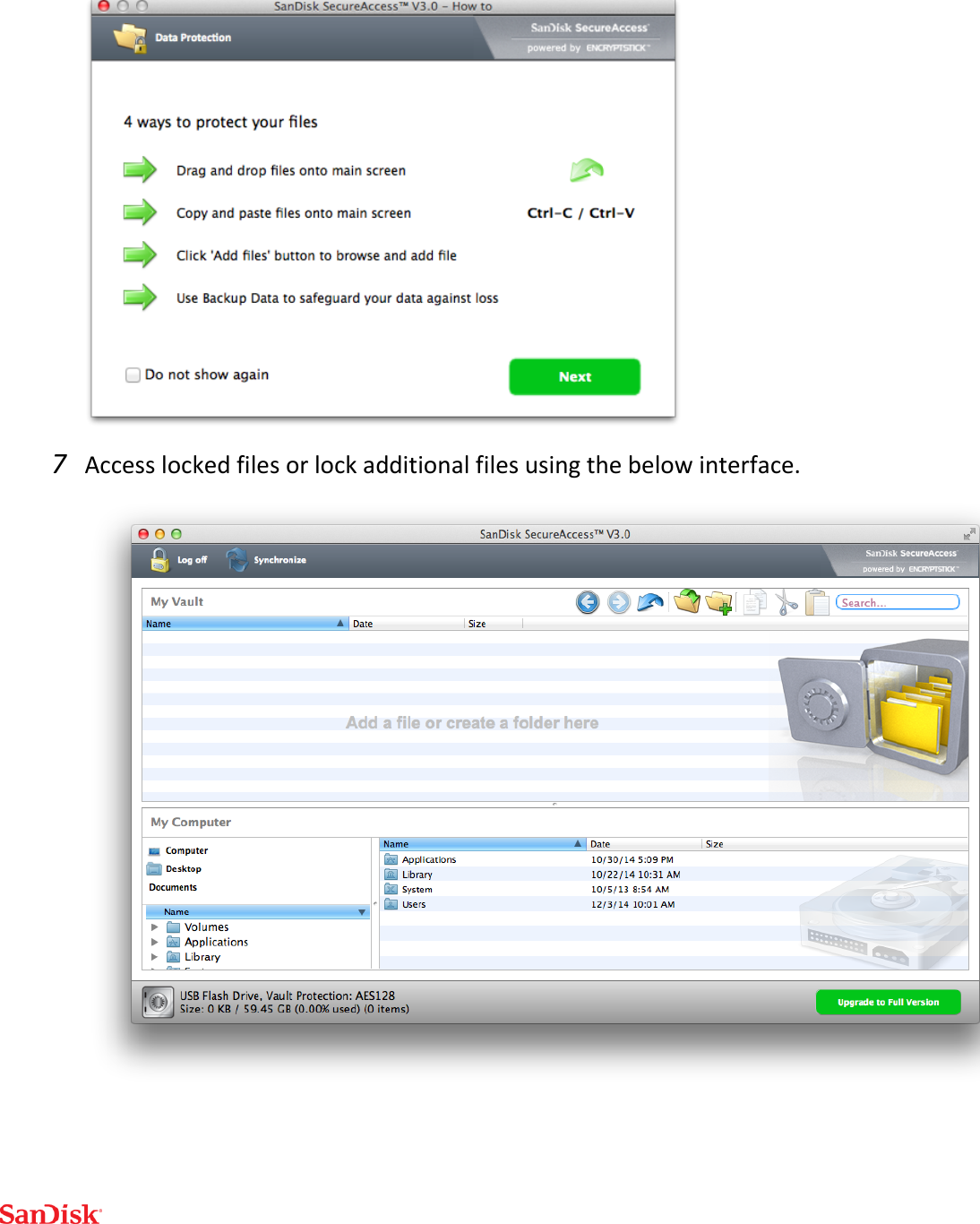   7 Access locked files or lock additional files using the below interface.  