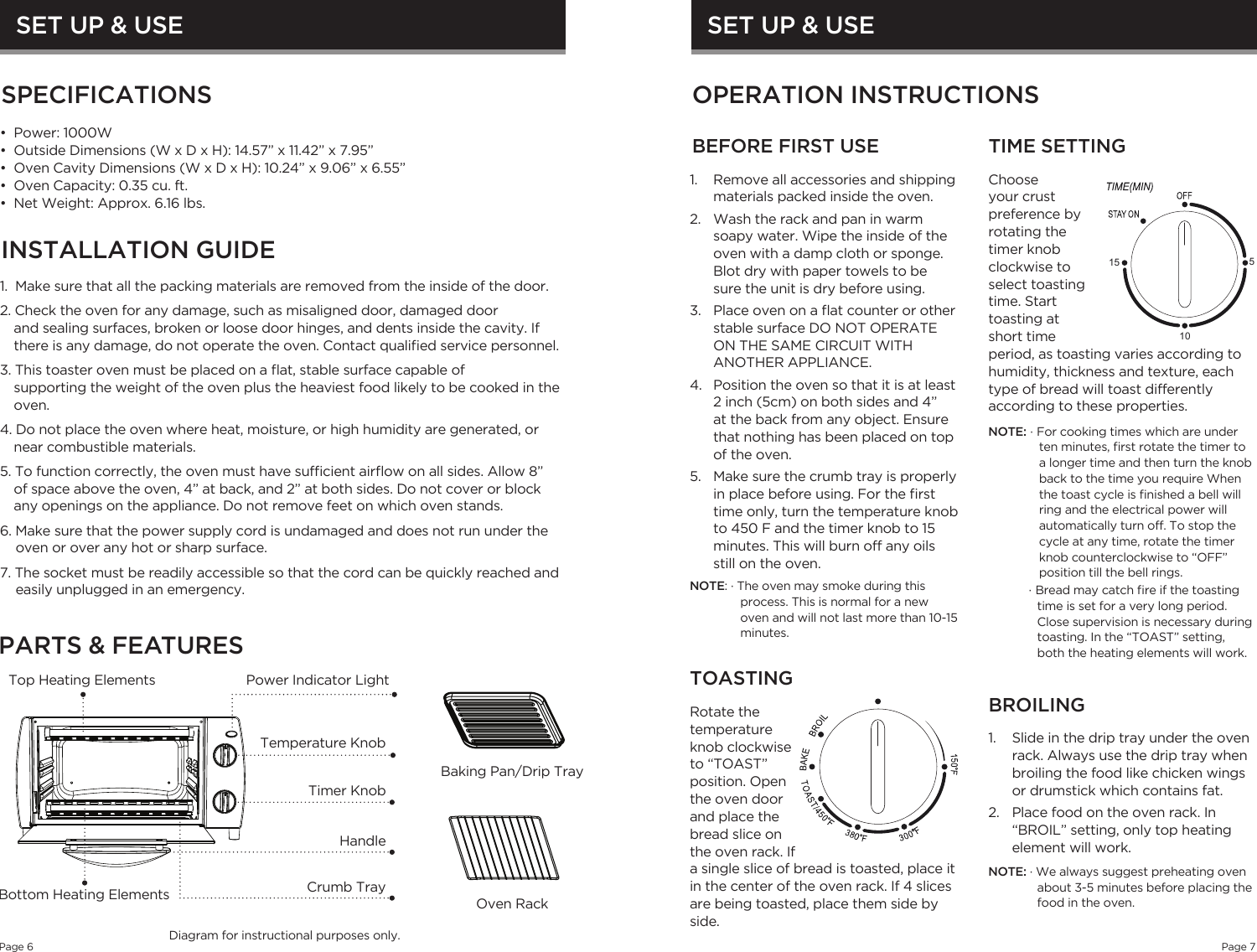 Page 4 of 7 - Westinghouse WTO1010B Toaster Oven Manual User To The 6693806a-aade-4b3a-a488-7ddcd1a4ba3a